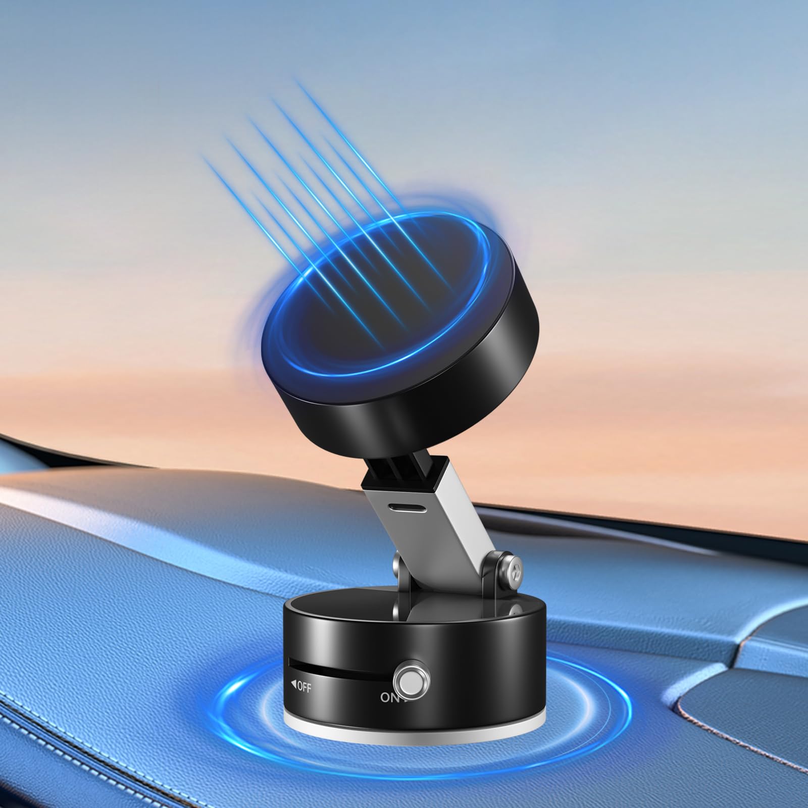 Uceento New Vacuum Magnetic Phone Holder, Suction Cup Phone Mount, Foldable Strong Magnetic Cell Phone Holder For Car/Gym/Mirror