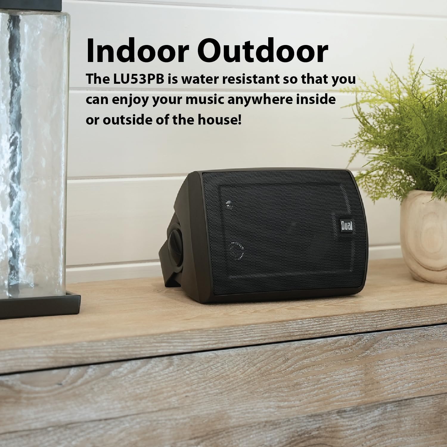 Dual Electronics Lu53Pb 5.25 3-Way High Performance Outdoor Indoor Wired Speakers | Effortless Set Up | Home, Pool, Patio, Garag
