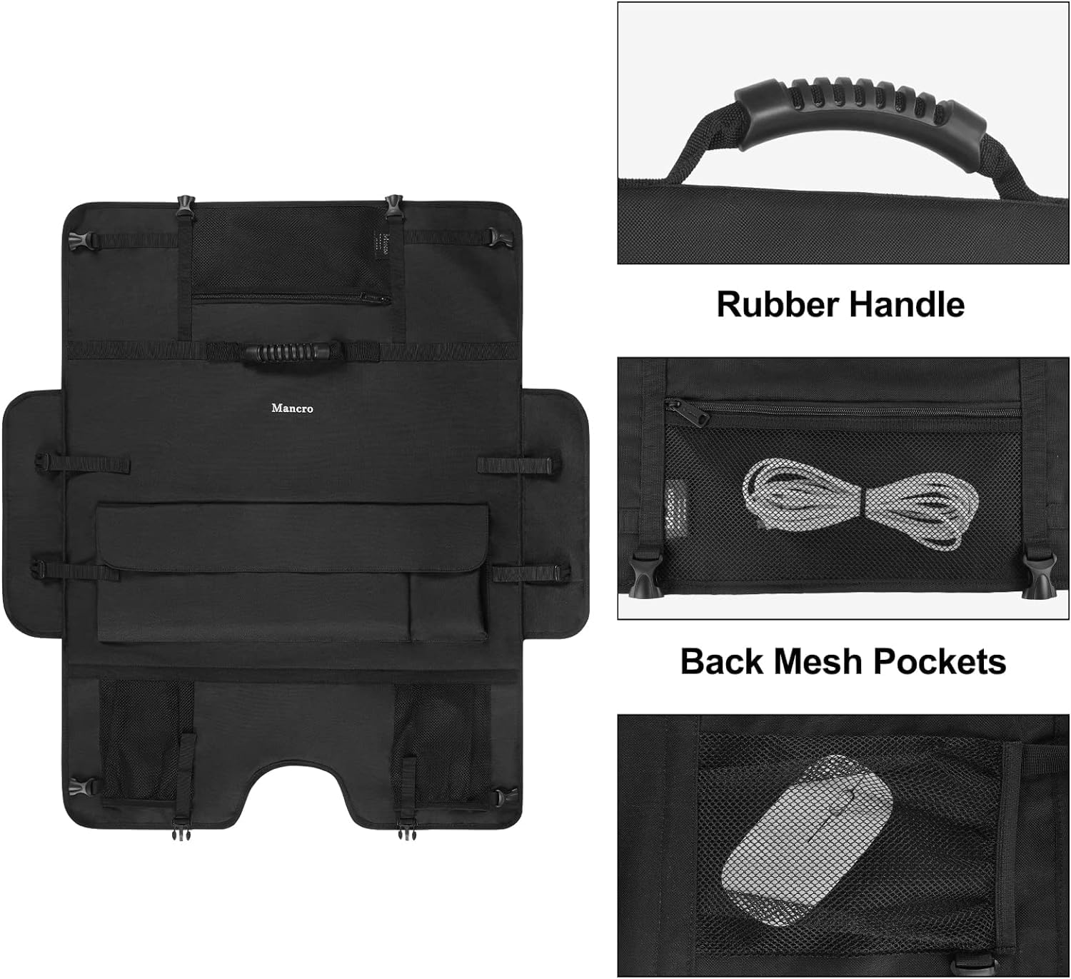 Mancro Monitor Carrying Case Compatible With Apple 27' Imac Desktop Computer, Padded Travel Carrying Bag With Rubber Handle, Pockets For 27' Screen And Accessories, Protective Case Monitor Dust Cover