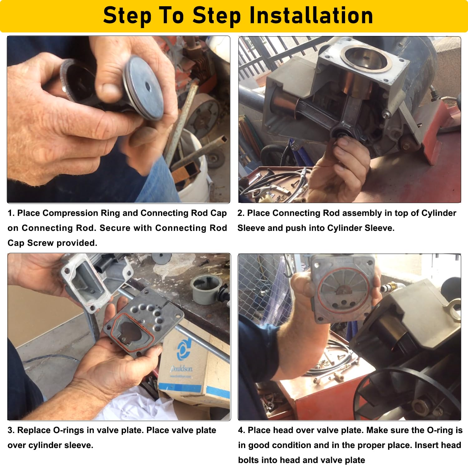 K 0650 Air Compressor Cylinder Sleeve And Compression Ring Kit, Cable Air Compressor Service Kits Compatible With Craftsman Port