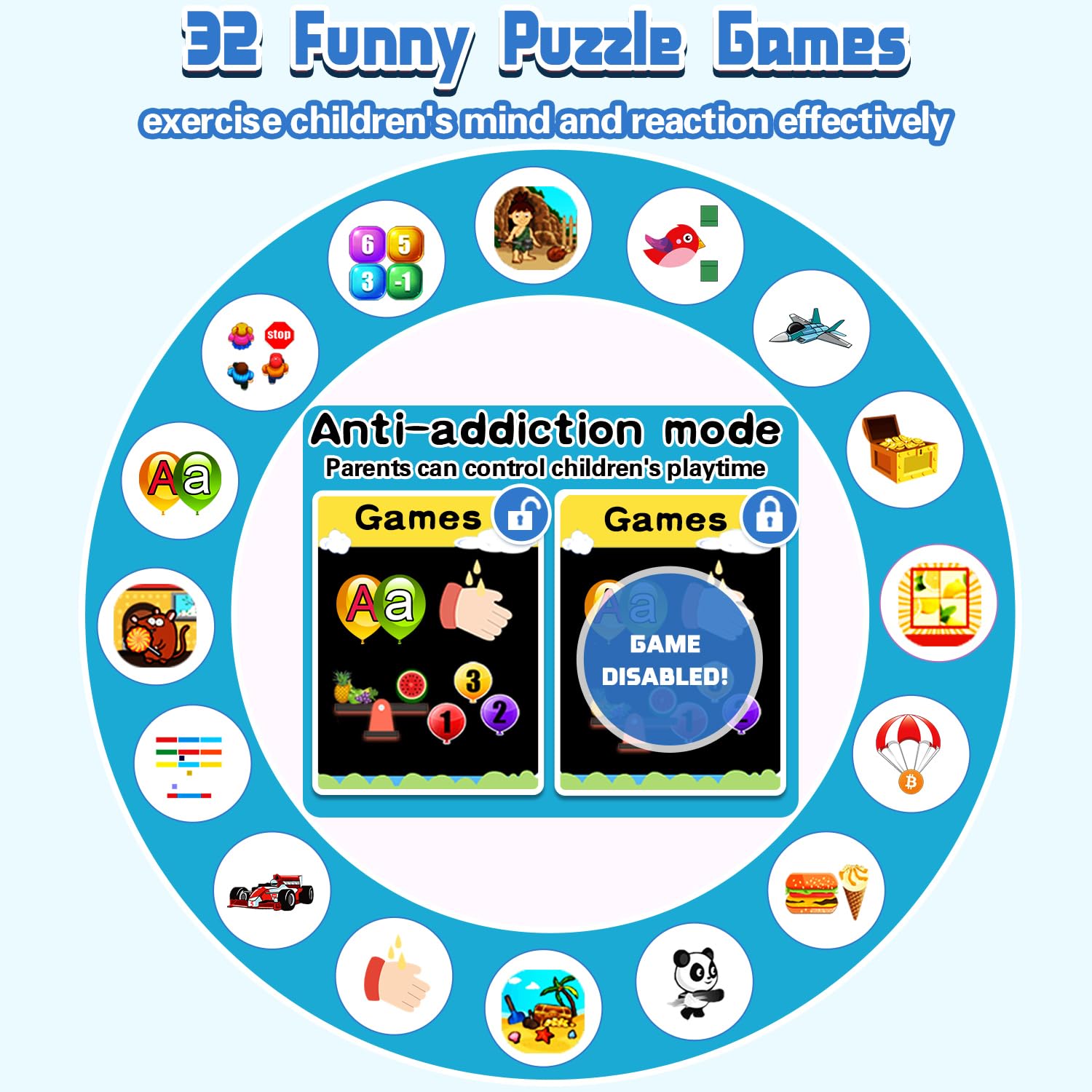 Waterproof Smart Watch For Kids Boys Age 5-12 With 32 Games, Dual Camera, Habit Tracking, Music Player, Video, Hd Touchscreen Ki