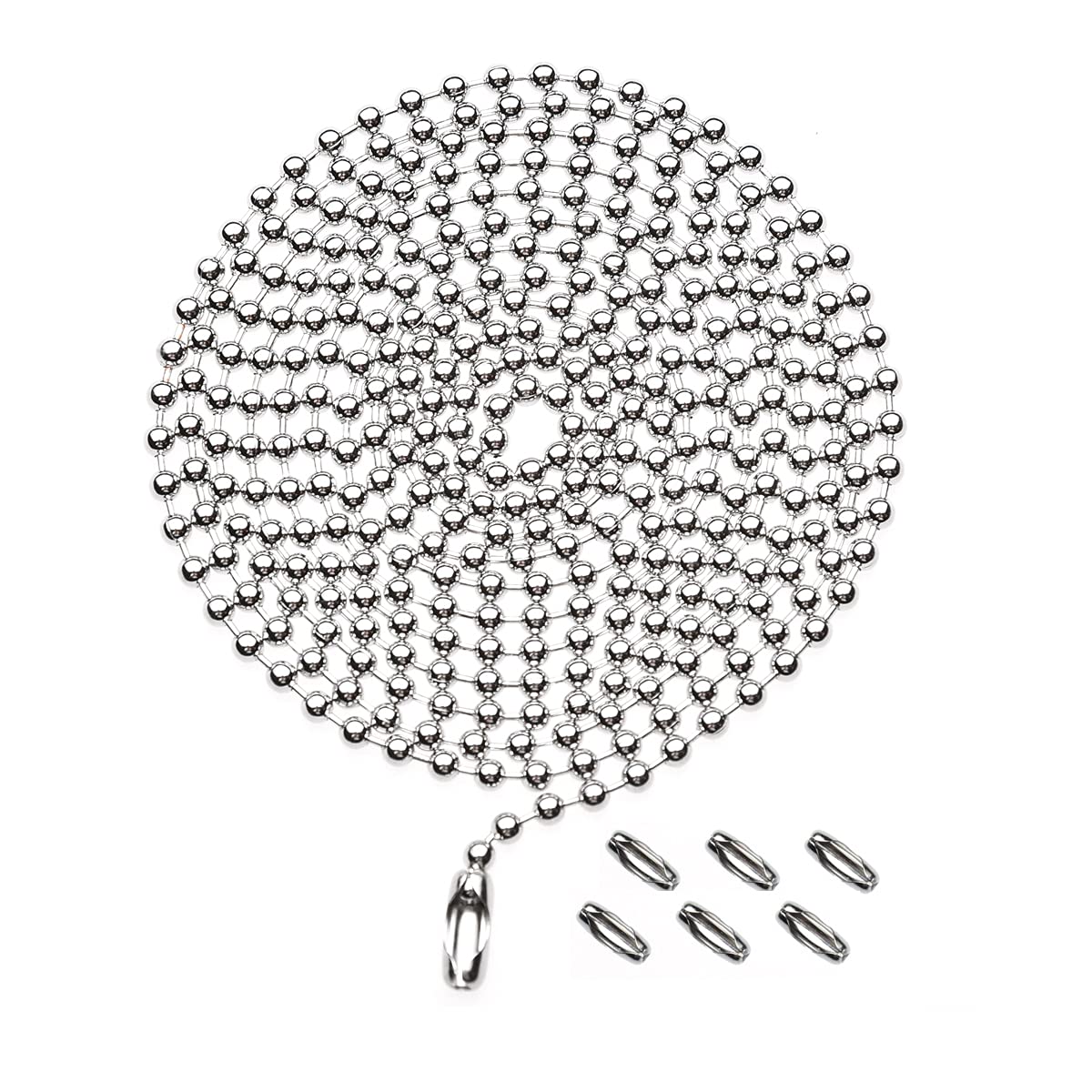 Pull Chain Extension For Ceiling Fans And Light Fixture, 59 Inch Long With 6 Matching Connectors (Silver)