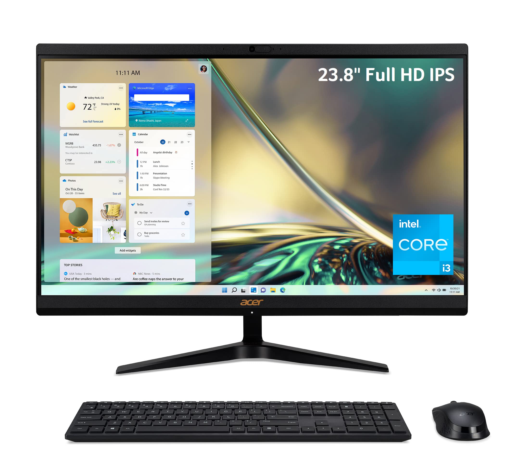 Acer Aspire C241700Ua91 Aio Desktop | 23.8inch Full Hd Ips Display | 12Th Gen Intel Core I31215U | Intel Uhd Graphics | 8Gb Ddr4