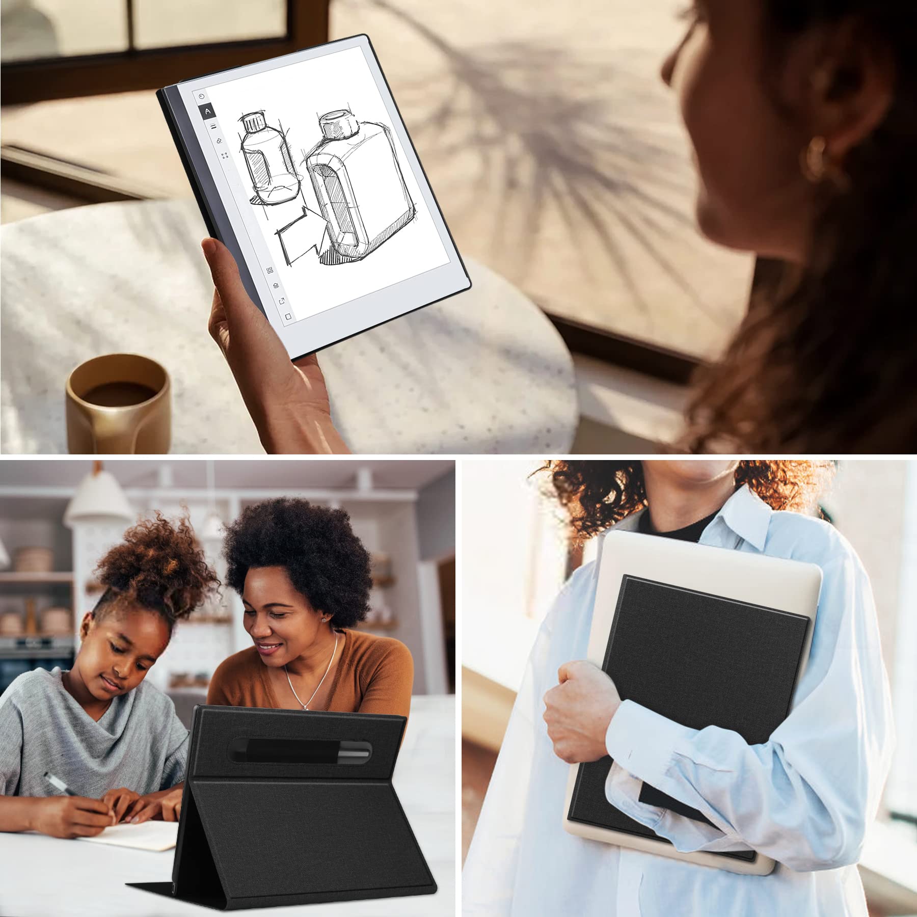 Kuroko Slim Lightweight Book Folios Case Cover For Remarkable 2 10.3 Inch Digital Paper(2020 Released) Black