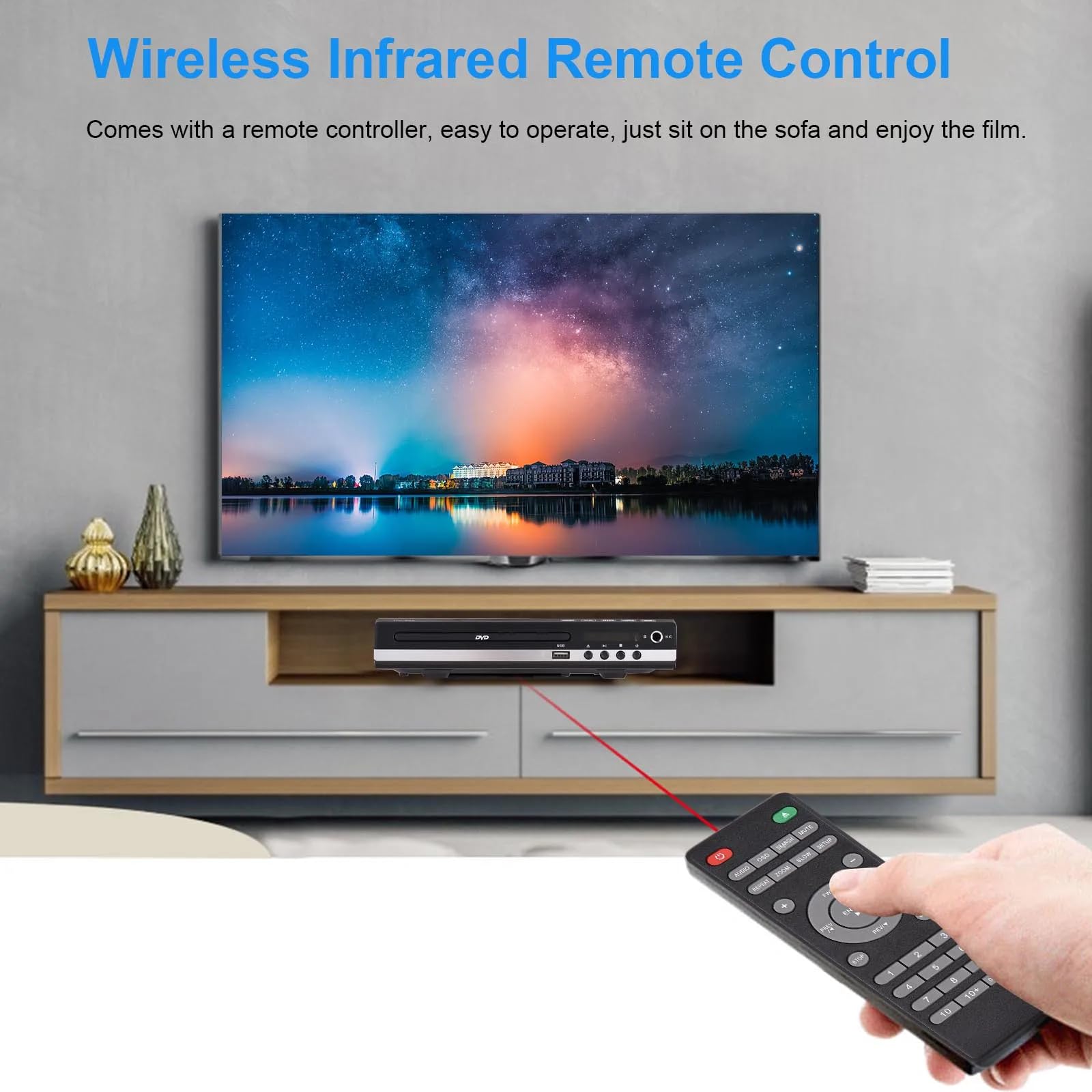1080P Dvd Player For Tv Cd Player For Home Hdmi And Rca Cables Remote Control Usb Input All Region Free Breakpoint Memory Suppor