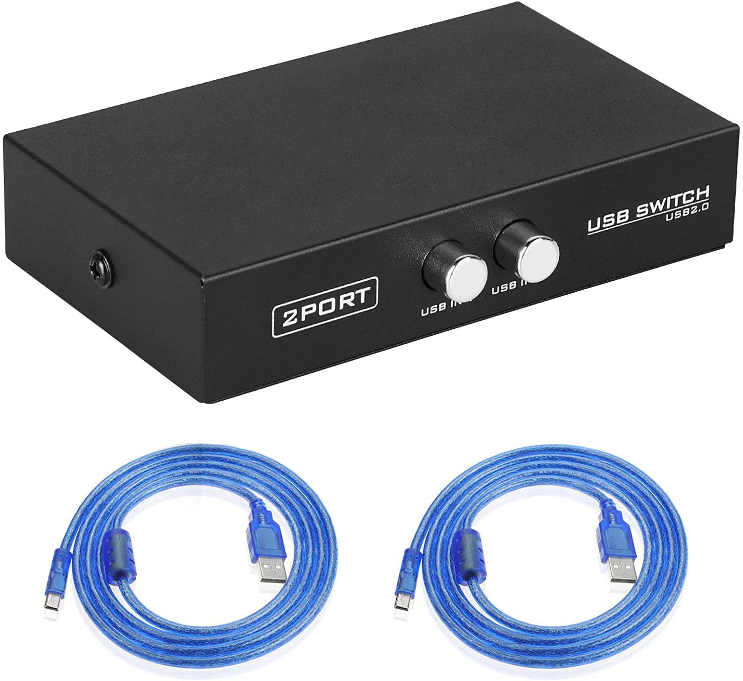 Eeekit Bundle For Printer Switch, 2 Port Usb 2.0 Manual Printer Scanner Sharing Switch Hub 2 Pc To 1 Splitter Adapter, 2 Pack Usb A To B Printer Cable