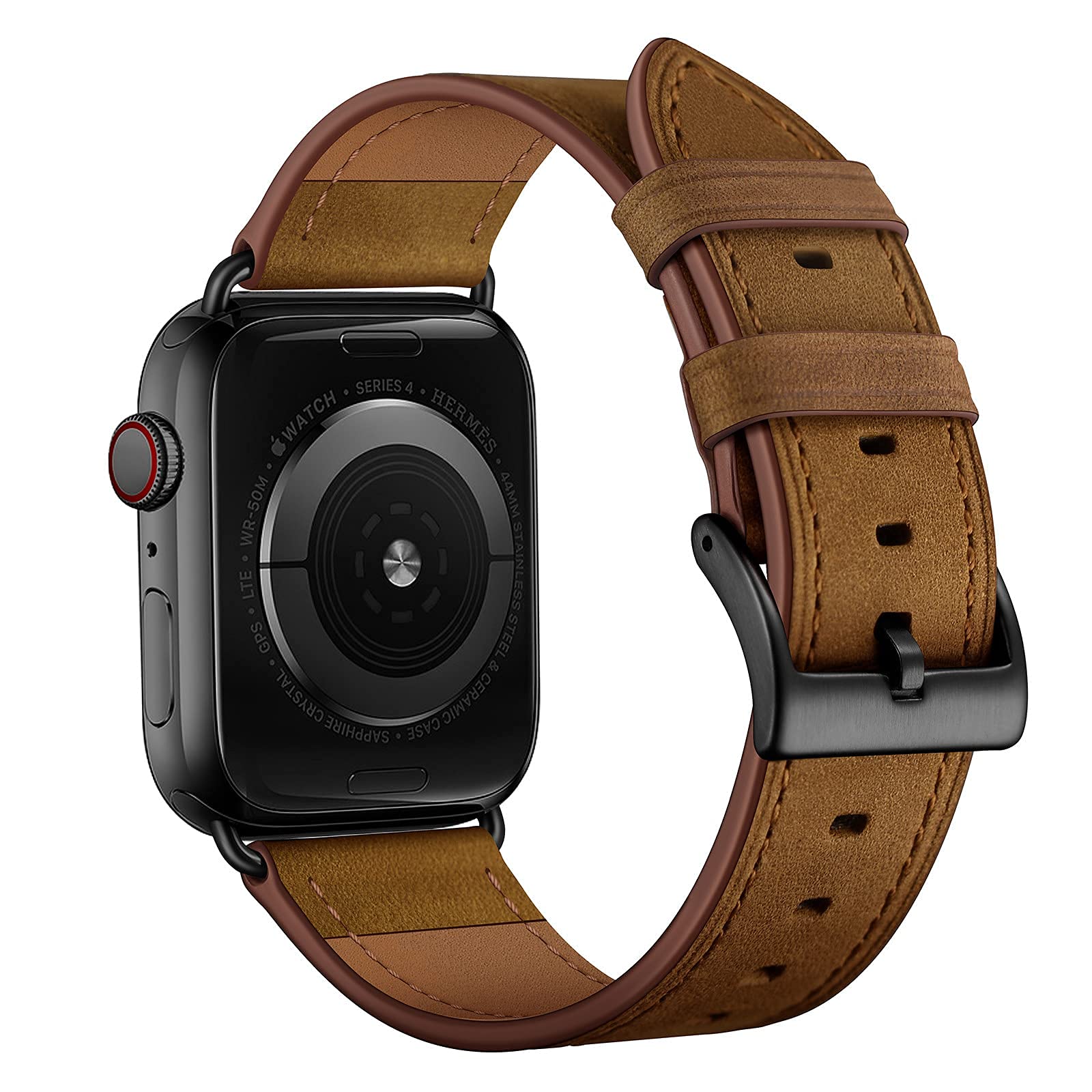 Ouheng Compatible With Apple Watch Band 49Mm/46Mm/45Mm/44Mm/42Mm, Genuine Leather Band Strap Compatible With Apple Watch Ultra 2