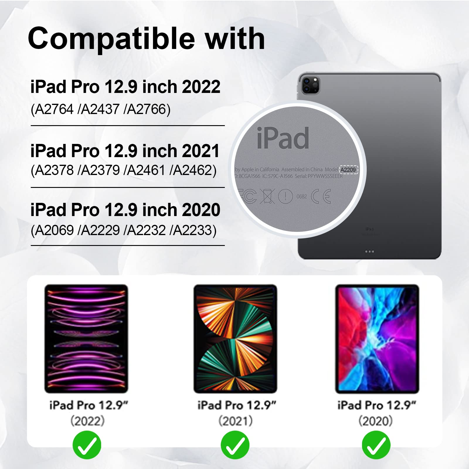 Supfives Case For Ipad Pro 12.9 Inch 2022: Upgraded Military Grade Shockproof Full Body Protective Cover With Stand Pencil Holde