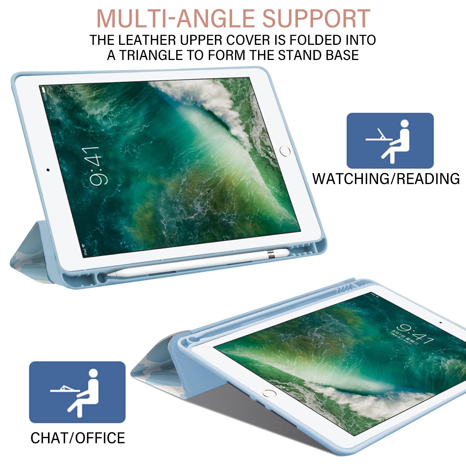 Deokke Compatible With Ipad 9Th /8Th /7Th Generation Case(2021/2020/2019) Ipad 10.2 Inch Case With Pencil Holder And Soft Tpu Ba