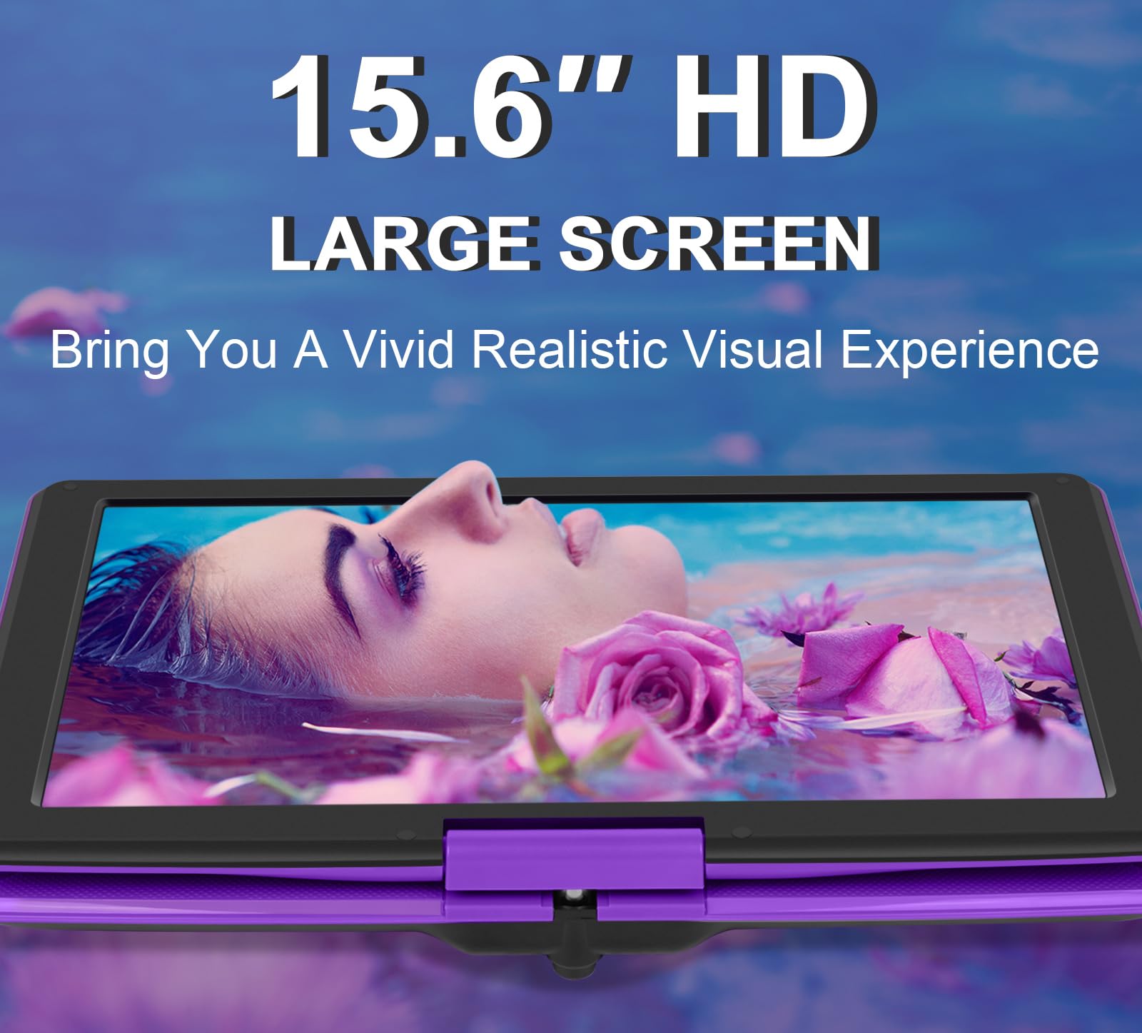 17.5'' Portable Dvd Player With 15.6'' Large Hd Screen, 6 Hours Rechargeable Battery, Support Usb/Sd Card/Sync Tv, Multiple Disc