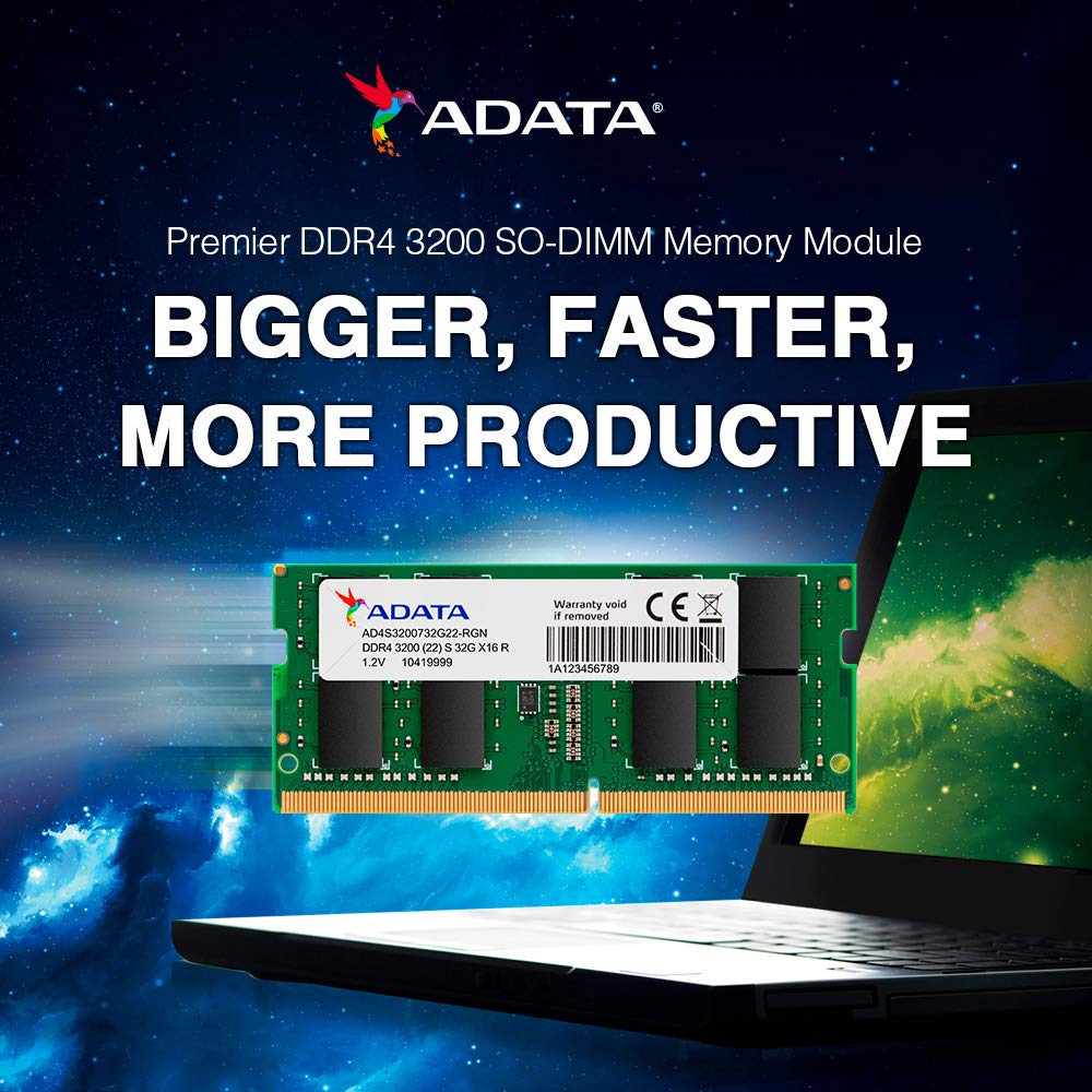Adata Premier 32Gb Single Ddr4 3200Mhz Cl22 Pc4-25600 260-Pin Sodimm Memory Ram Single (Ad4S320032G22-Sgn)