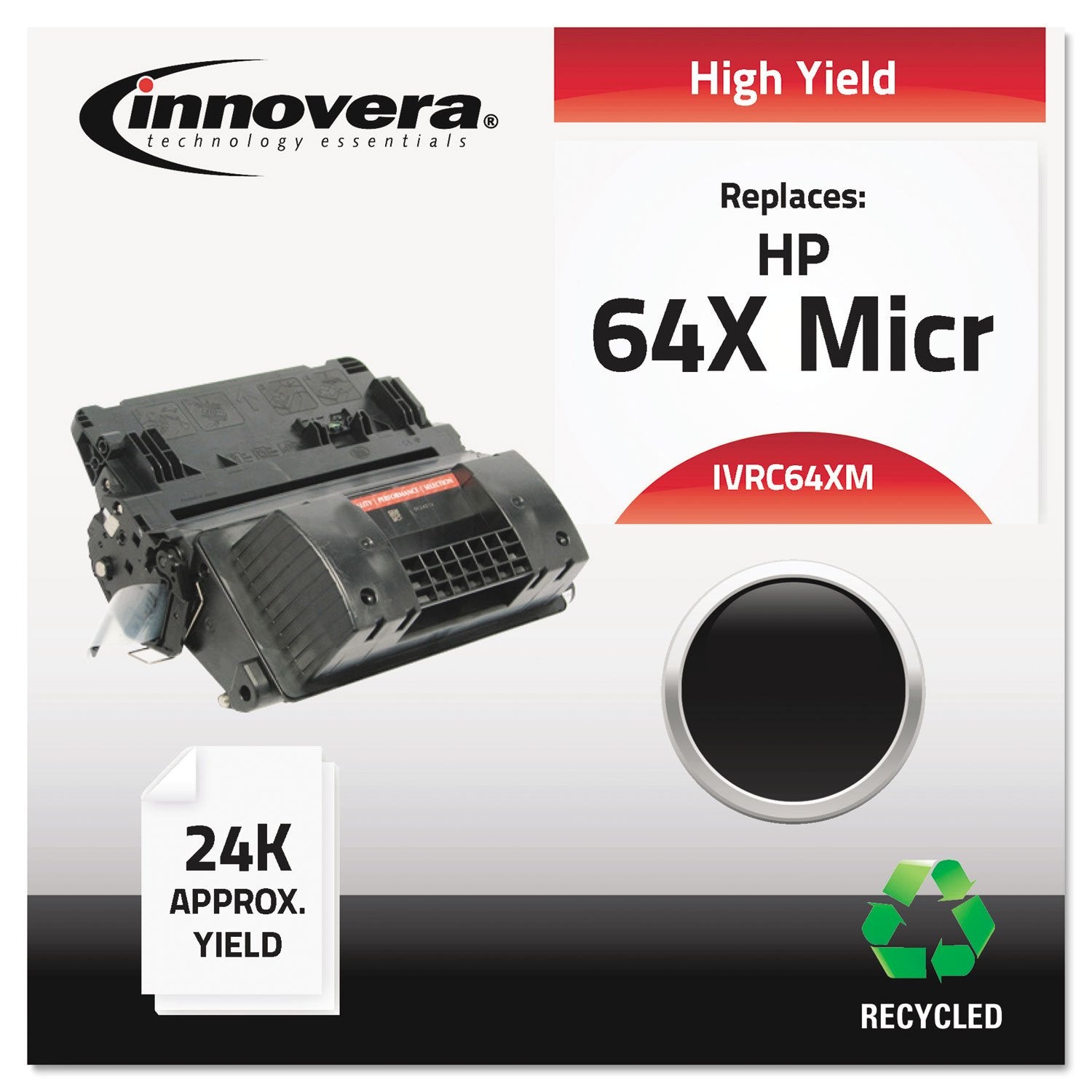 Innovera Remanufactured Black High Yield Micr Toner, Replacement For 64Xm (Cc364Xm), 24,000 Page Yield