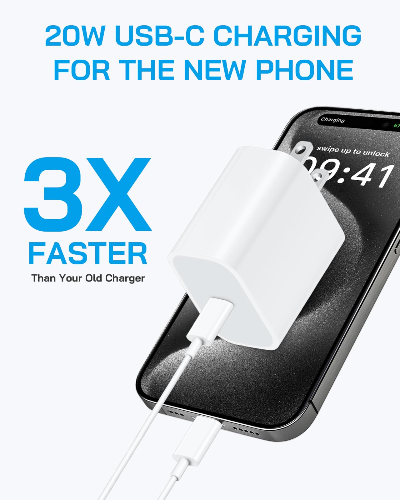 3 Pack I Phone 16 15 Charger Fast Charging, 20W Usb C Fast Charger Block With 6Ft Type C Charger Cord Compatible With Phone 16 1