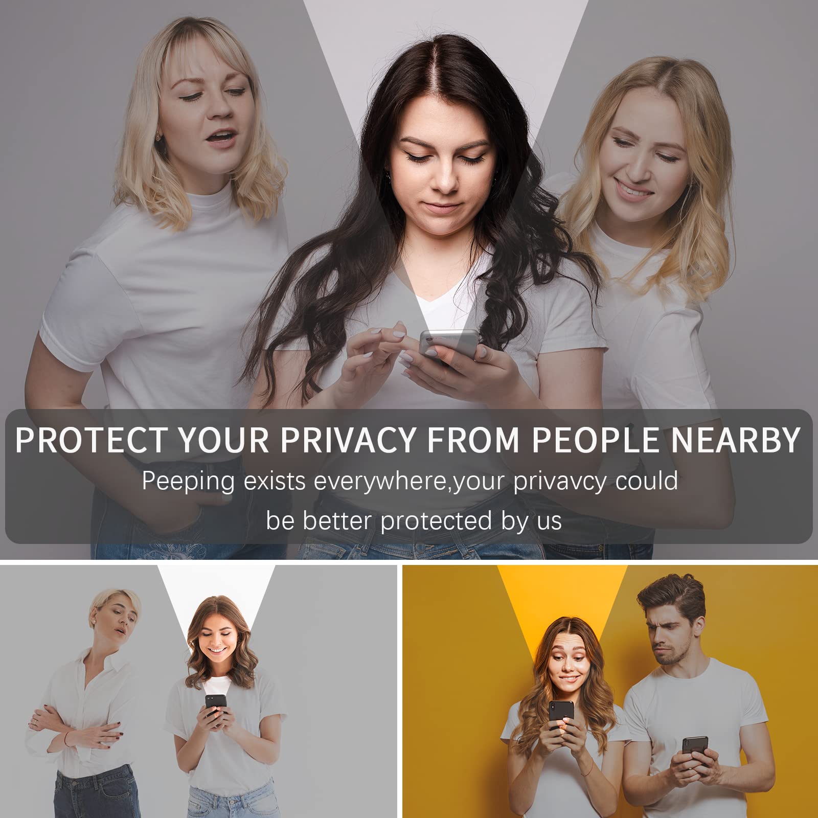 Pddkiss Compatible For Iphone 13 Pro Max Privacy Screen Protector/Iphone 14 Plus Screen Protector 6.7 Inch, Purple Gradient Anti Spy Anti Blue Light Hd Tempered Glass Easy Installation