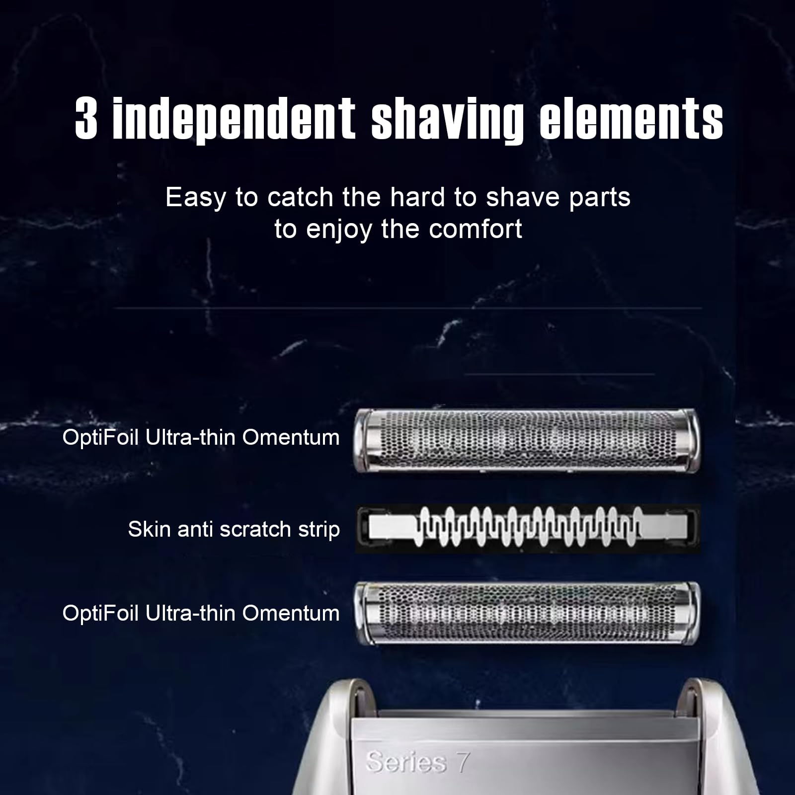 3Pack 70S Series 7 Replacement Head For Braun Series 7 Foil Shaver Replacement Heads Compatible Braun Series 7 Replacement Compa