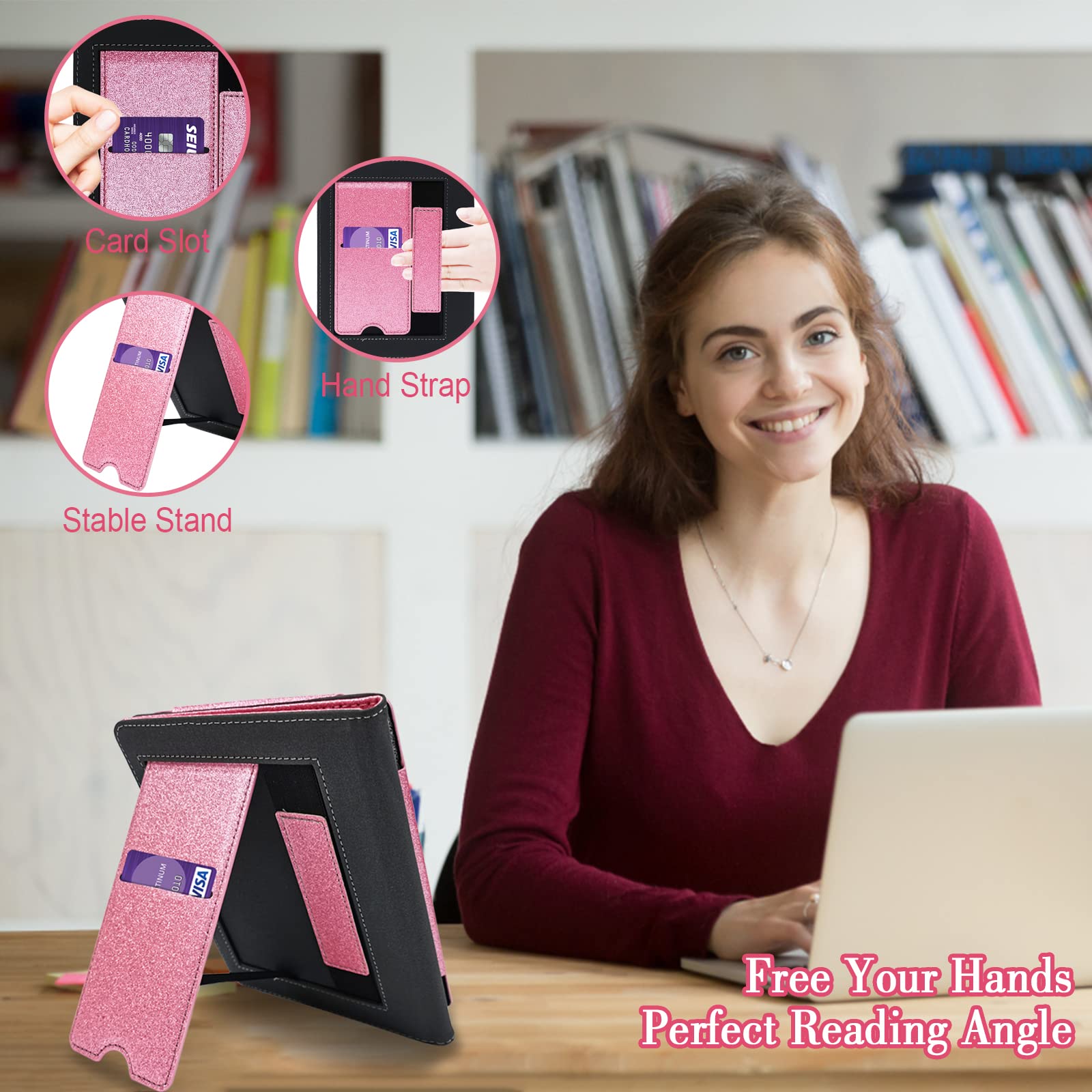 Paperwhite Case For 11Th Generation 2021 And Signature Edition, 6.8'', Hands Free Stand Smart Protective Premium Pu Leather Cove