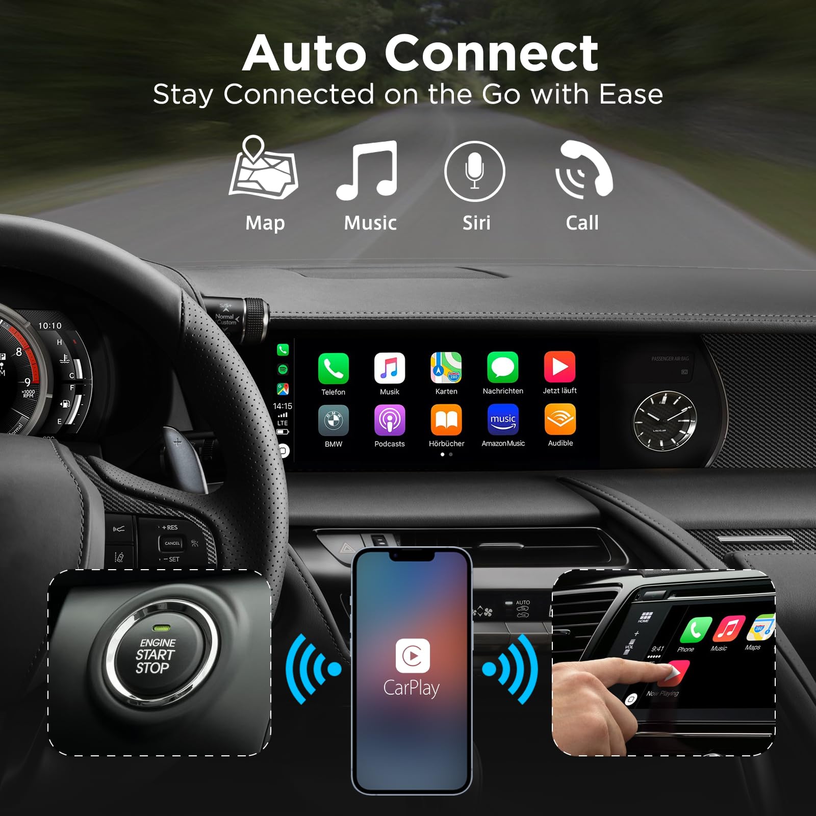 Itidu Wireless Carplay Adapter, 2023 Style For Apple Oem Wired Carplay, Convent Wired To Wireless Carplay Dongle For Car With Us