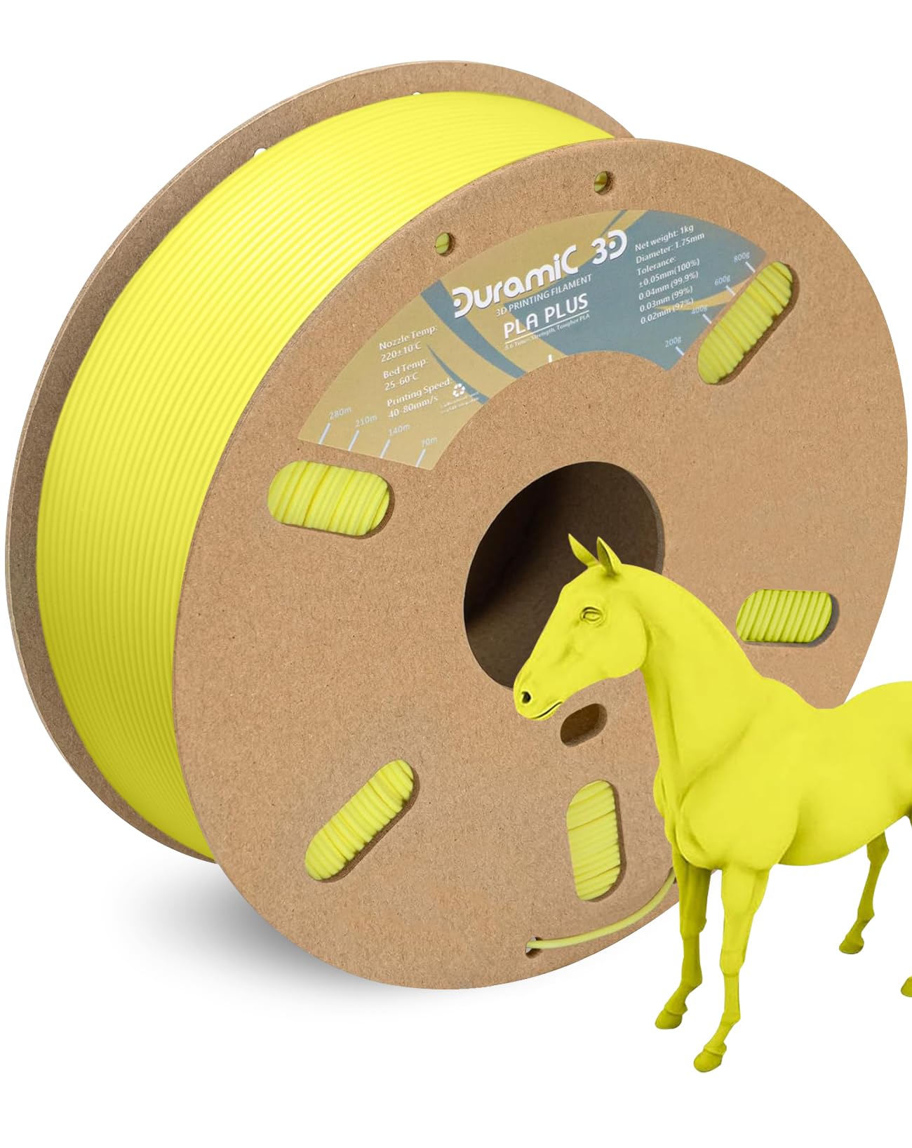 Duramic 3D Pla+ Filament 1.75Mm 1Kg Light Yellow, Pla Plus 3D Printer Filament 1Kg Spool(2.2Lbs) Pla Pro Tougher And Stronger, D