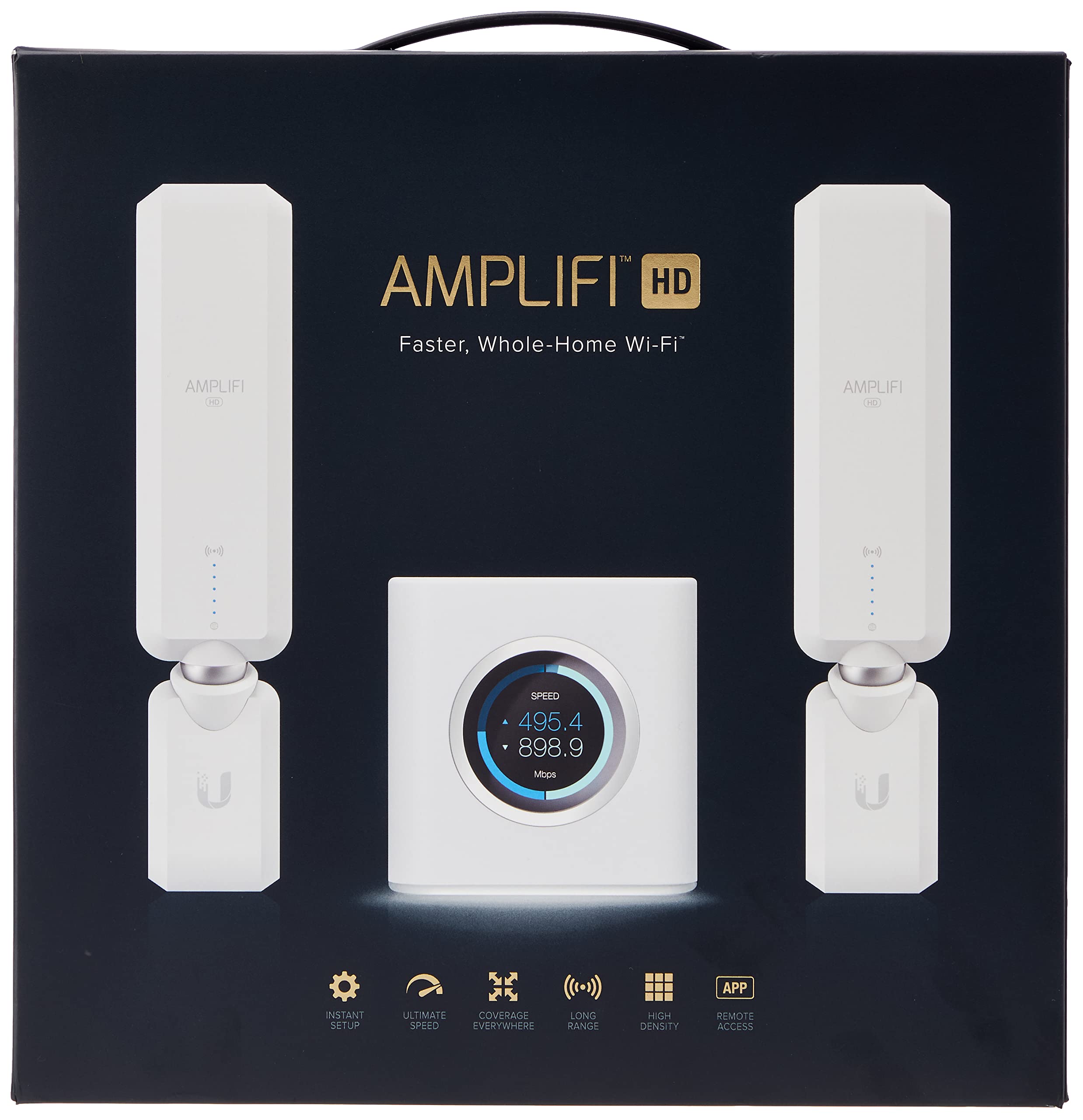 Amplifi Hd Wifi System By Ubiquiti Labs, Seamless Whole Home Wireless Internet Coverage, Hd Wifi Router, 2 Mesh Points, 4 Gigabit Ethernet, 1 Wan Port, Ethernet Cable, Replaces Router & Wifi Extenders