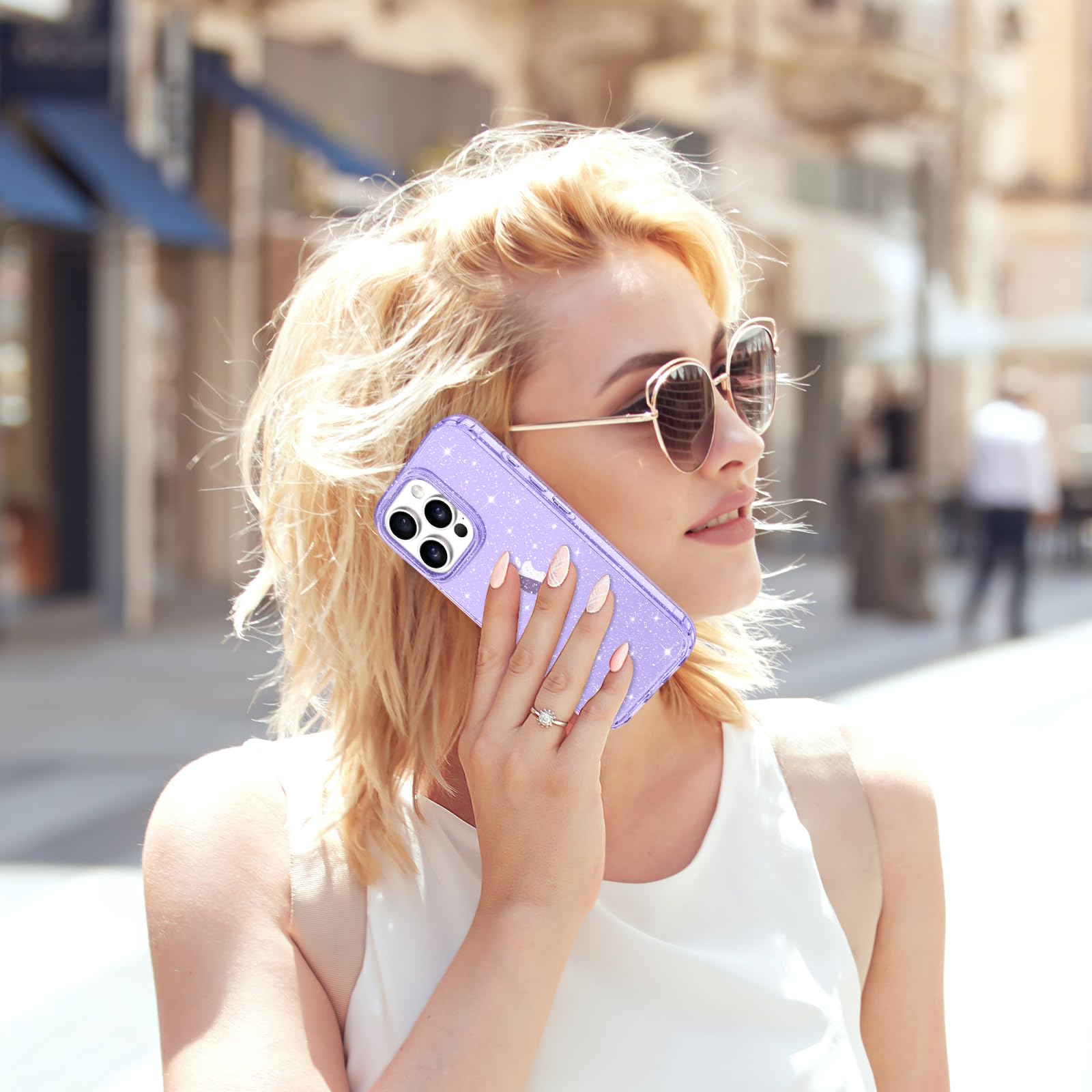 Hython Case For Iphone 16 Pro Case Glitter, Clear Glitter Sparkly Shiny Bling Sparkle Cute Cover, Anti Scratch Soft Tpu Thin Sli