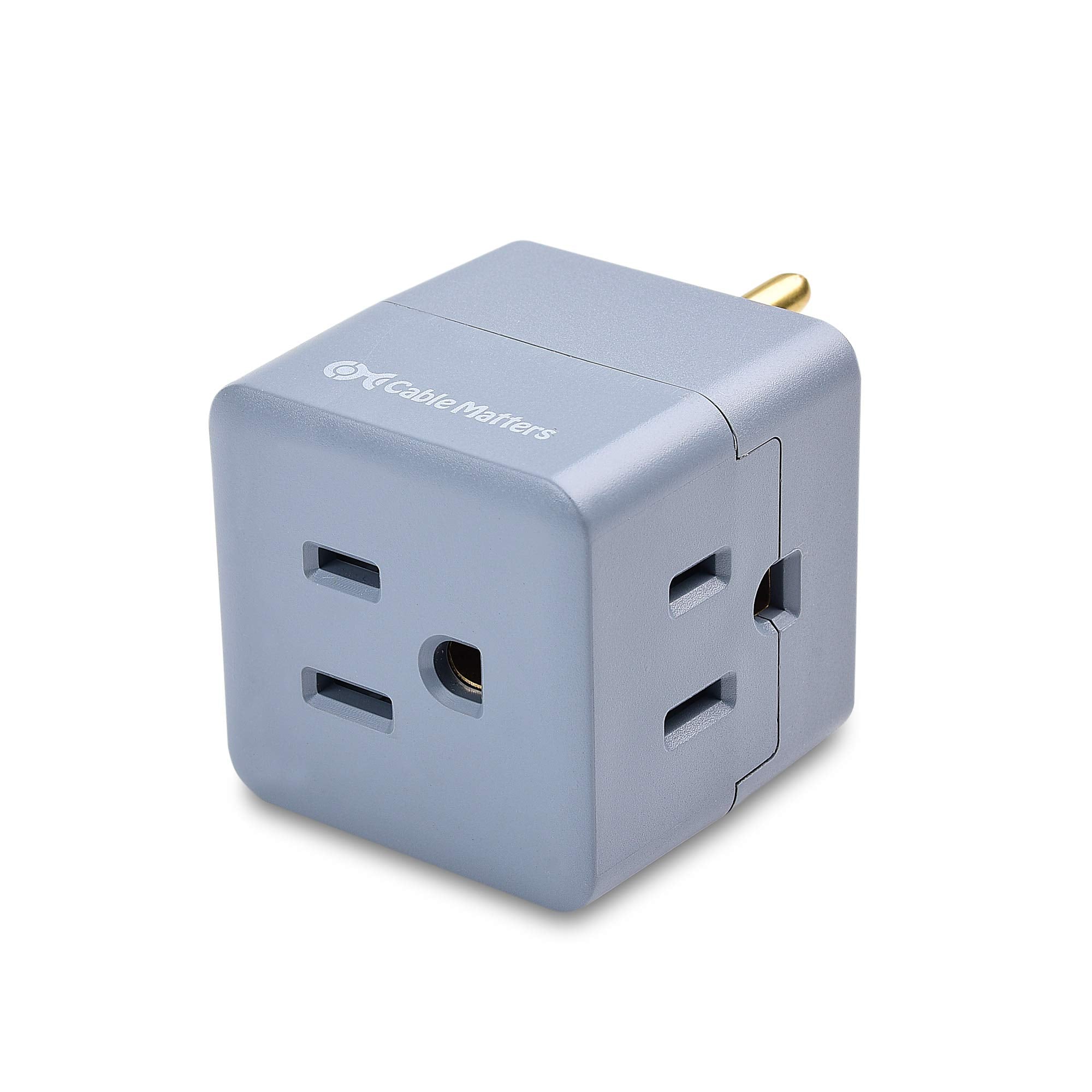 [Ul Listed] Cable Matters 3 Pack 3 Outlet Wall Adapter (3 Outlet Power Cube Tap, Outlet Splitter, Multi Plug Outlet, 3 Way Plug