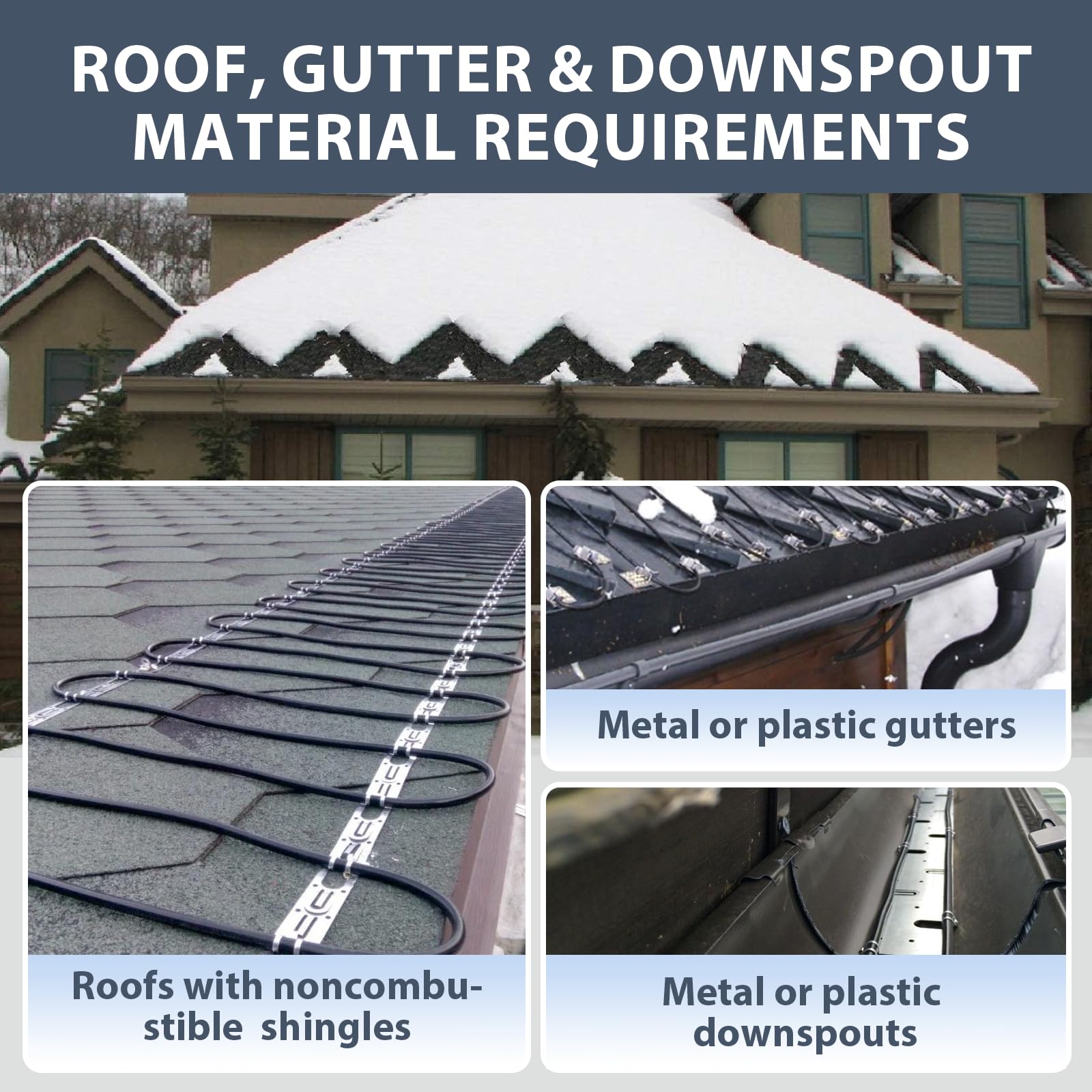 Heatit Hird 120 Feet 5 Watts Per Foot Roof & Gutter Snow De Icing Cable