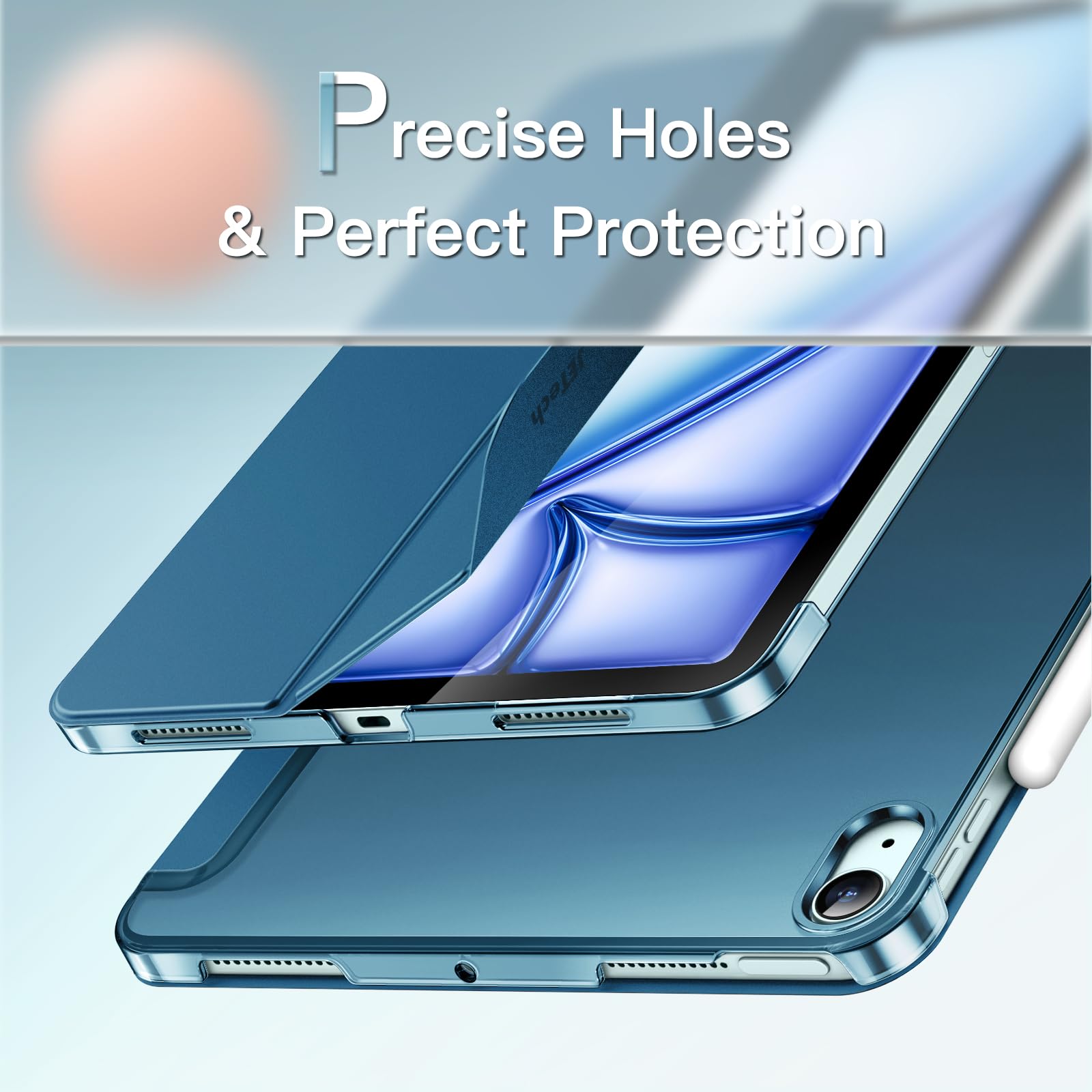 Jetech Case For Ipad Air 11-Inch M3/M2 (2025/2024), Ipad Air 5/4 (2022/2020 5Th/4Th Generation 10.9-Inch), Slim Stand Hard Back