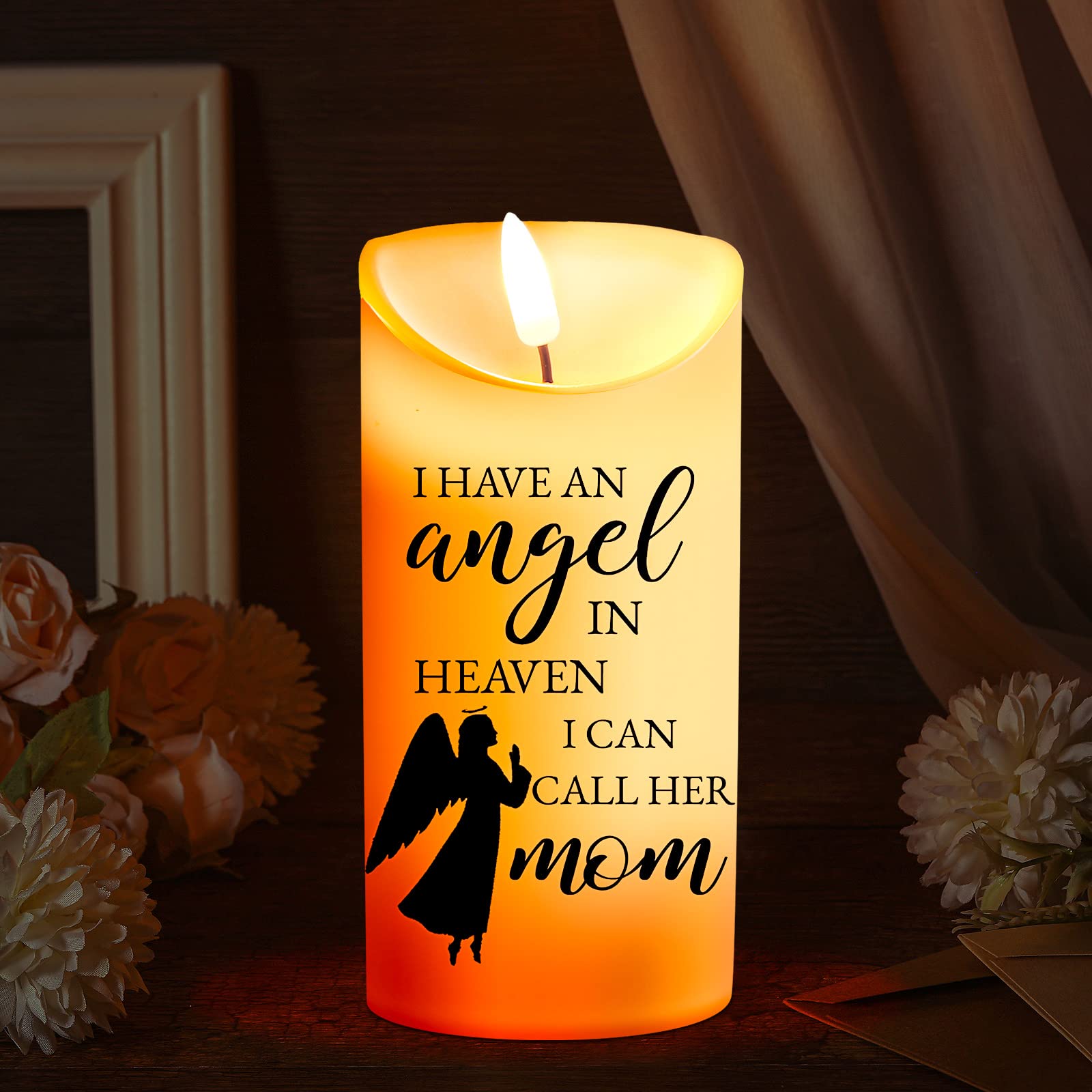 Sympathy Gifts For Loss Of Mother Led Flameless Candles 3 X 6 Inch Angel Memorial Candles In Remembrance Of My Mother Memorial C