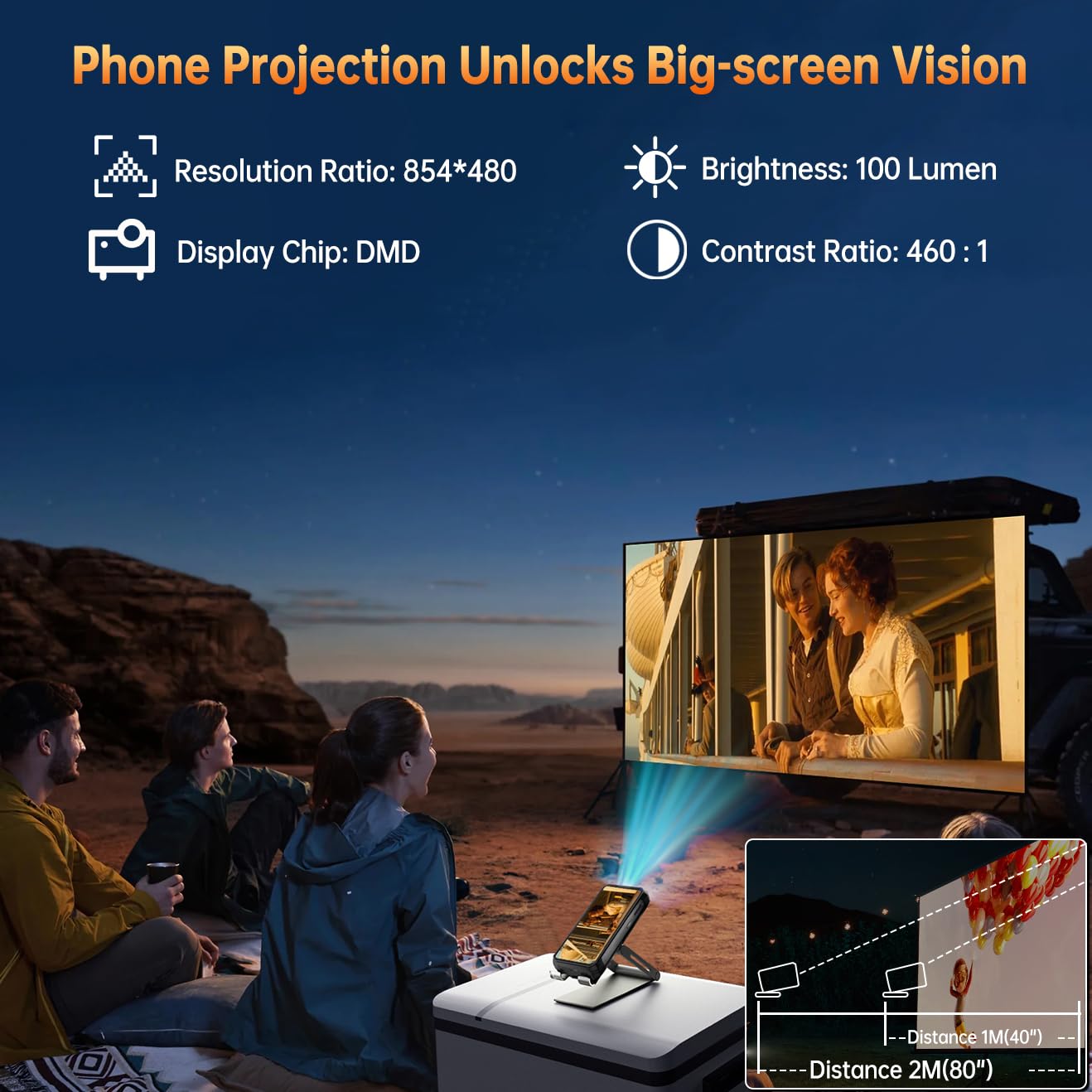 Oukitel Wp100 Titan Rugged Smartphone 5G - 33000Mah Rugged Phone With Projector, 48Gb+512Gb Unlocked Android 14 Cell Phones With