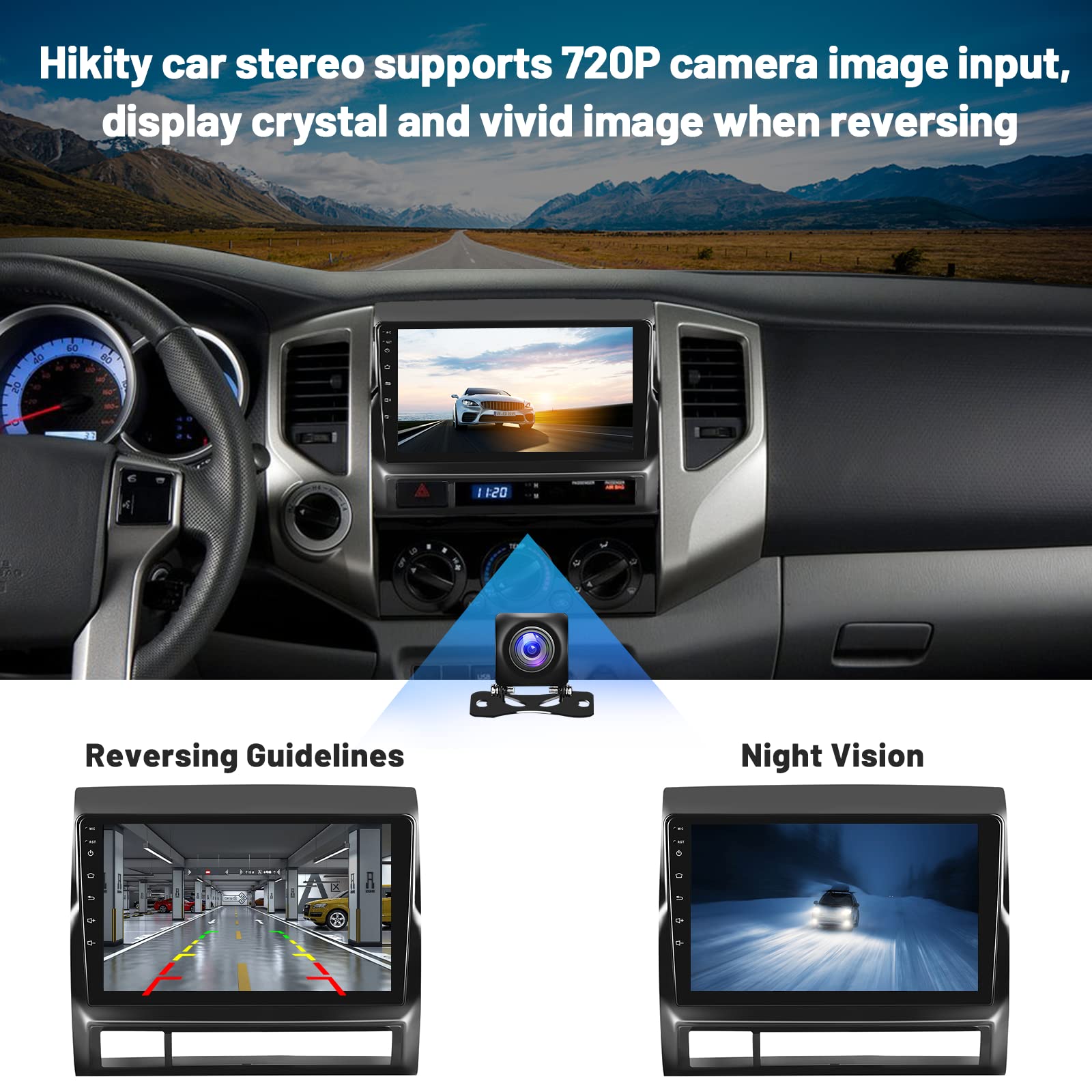 For Toyota Tacoma Stereo 2005-2013 With Wireless Carplay Android Auto Hikity 9 Inch Touch Screen Android 13 Car Radio 2G+64G Gps