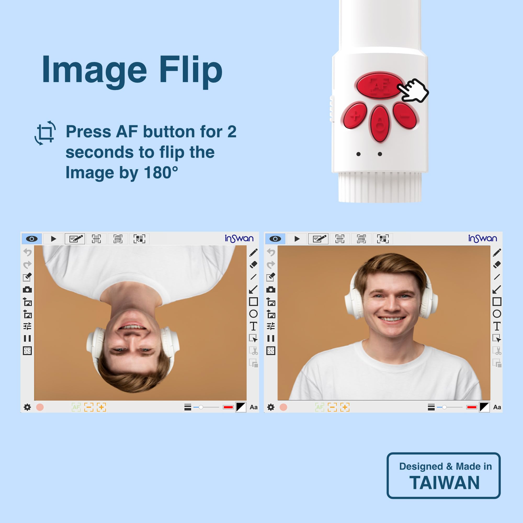 Inswan Ins 3 Detachable Usb Document Camera For Teachers, Built In Mic, Light, Autofocus   Windows, Mac Os, Chromebook For Remot