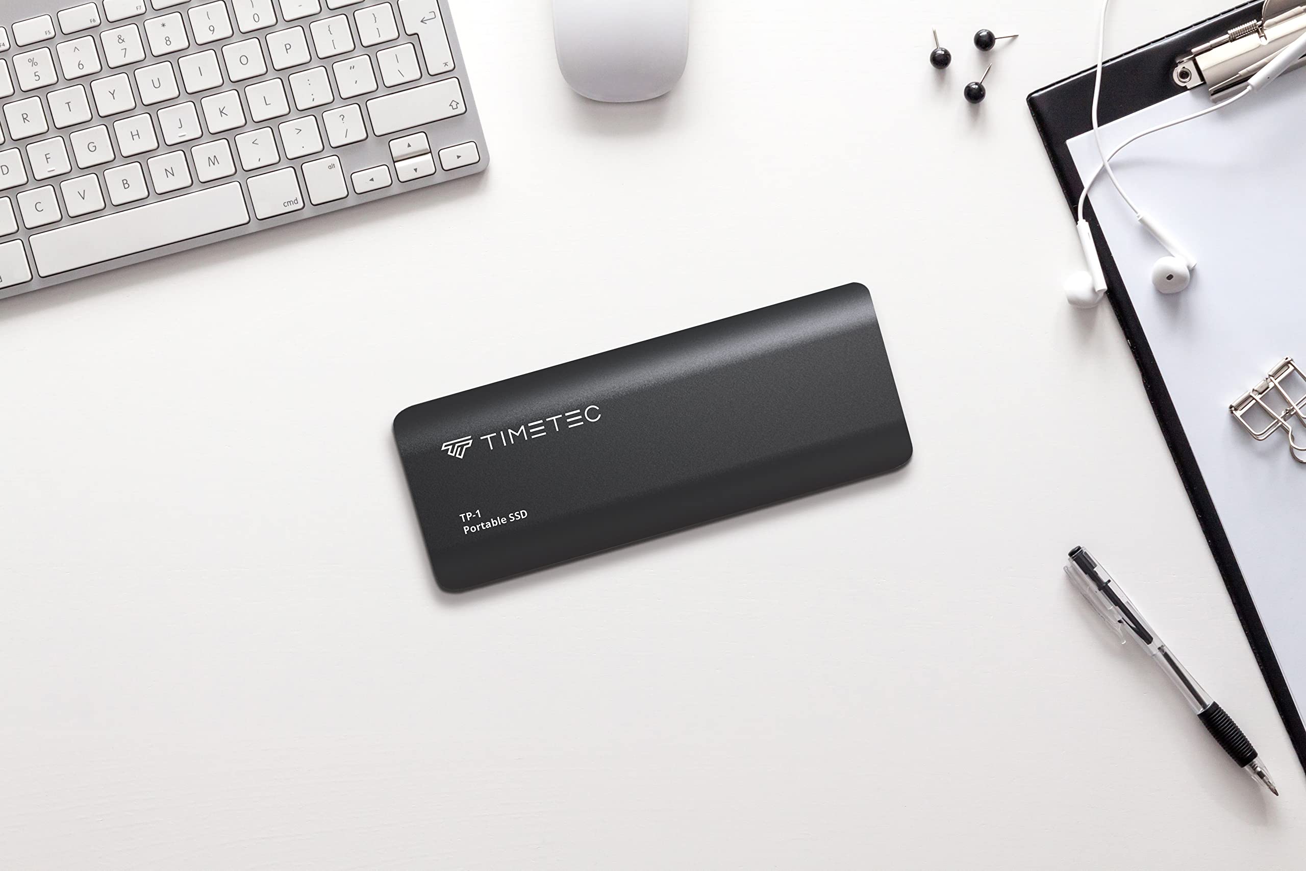 Timetec 2Tb Portable External Ssd Usb3.2 Gen2 Type C Up To 550Mb/S Ultra Light Aluminum Mini External Solid State Drive With Usb C To A Cable/Usb A To C Adapter For Desktops/Laptop/Mac/Mobile   Black