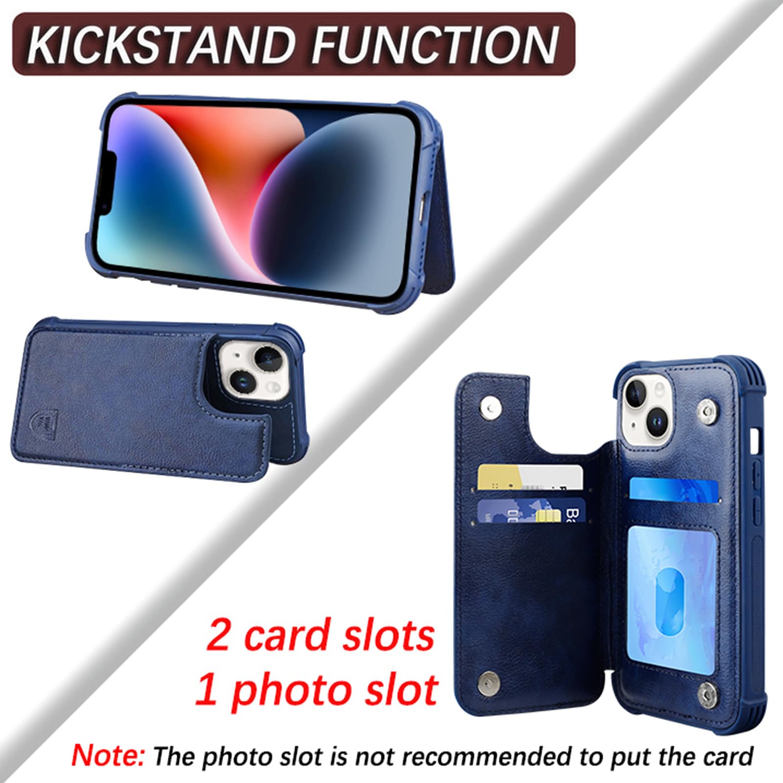 Vanavagy Wallet Case Compatible For Iphone 14/13 For Women And Men,Leather Fits Magnetic Car Mount Flip Folio Phone Cover With C