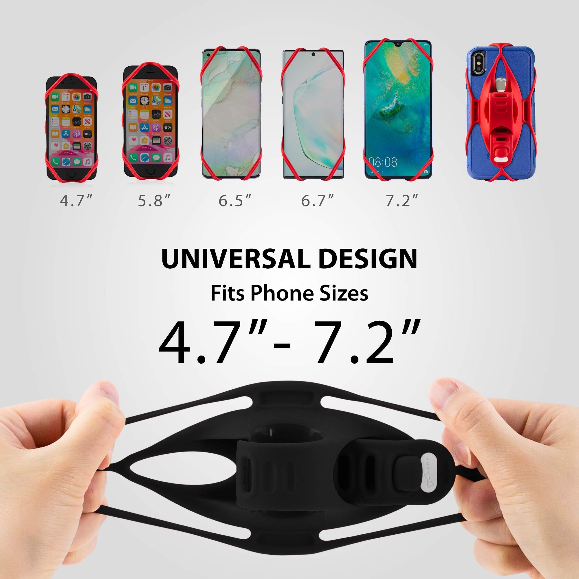 Bone Bike Phone Mount Handlebar, Universal Bicycle Phone Holder Motorcycle Cell Phone Holder For 4.7''  7.2'', Ultra Light Silic
