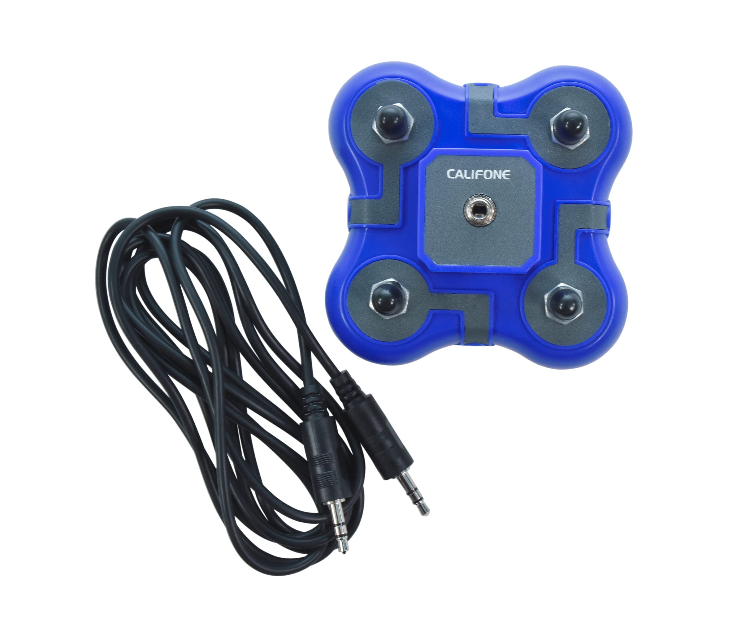 Califone Listening First 1114 Bl Stereo Jackbox, 4 Position, Blue