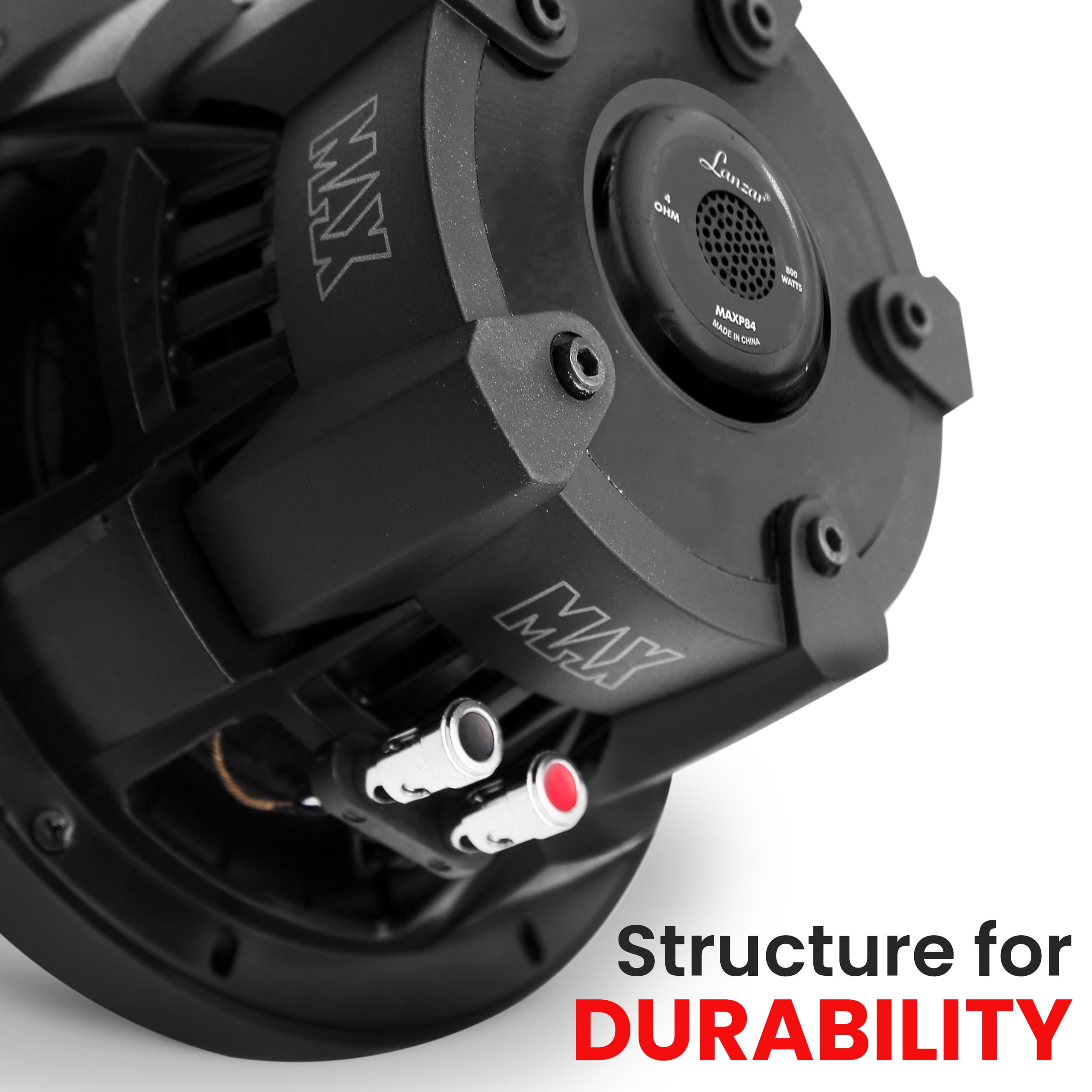 Lanzar 8 Inch Car Subwoofer Speaker - Black Non-Pressed Paper Cone, Aluminum Voice Coil, 4 Ohm Impedance, 800 Watt Power And Foa