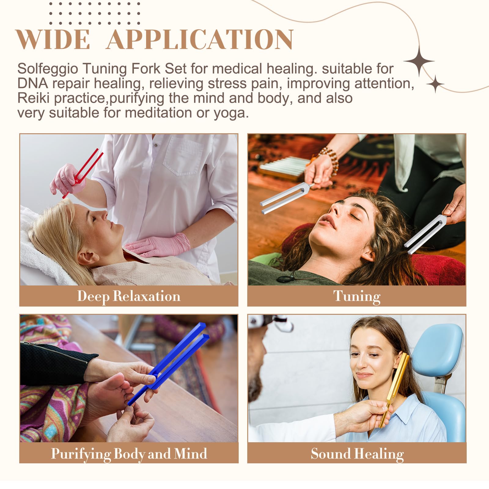 Fiada Tuning Fork Set Chakra Tuning Fork Multiple Hz Tuning Forks For Healing With Aluminum Box, Tuning Fork Hammer And Cleaning