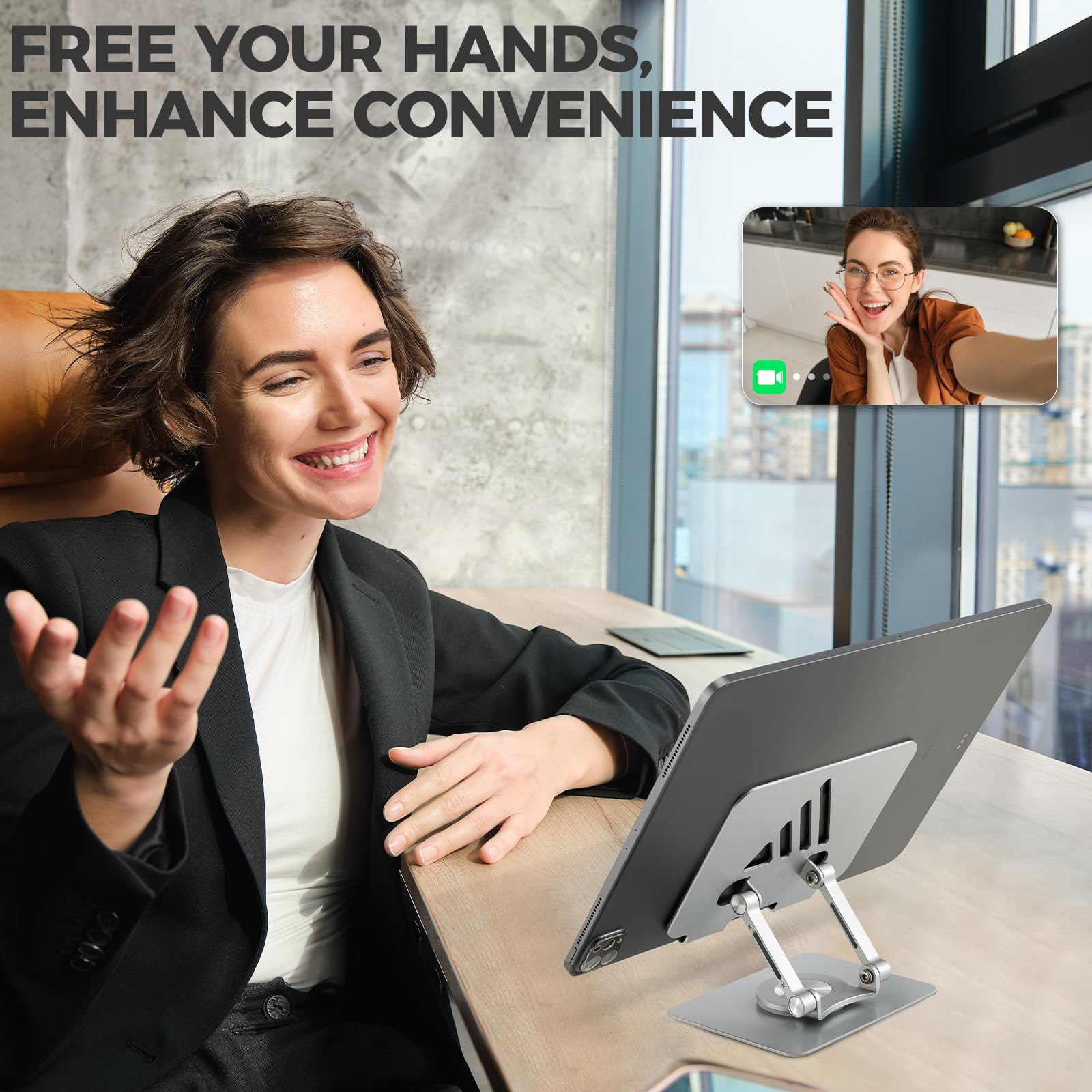 Swagkind Tablet Stand For Desk, Adjustable Monitor Stand With 360 Rotating Base, Portable Tablet Stand Holder For Ipad Pro, Gala