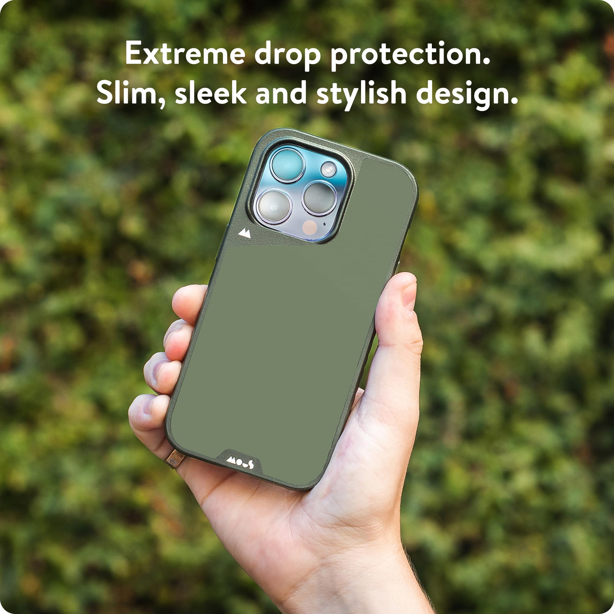 Mous Case For Iphone 15 Pro Max Magsafe Compatible   Limitless 5.0   Green Fabric   Protective Iphone 15 Pro Max Case   Shockpro