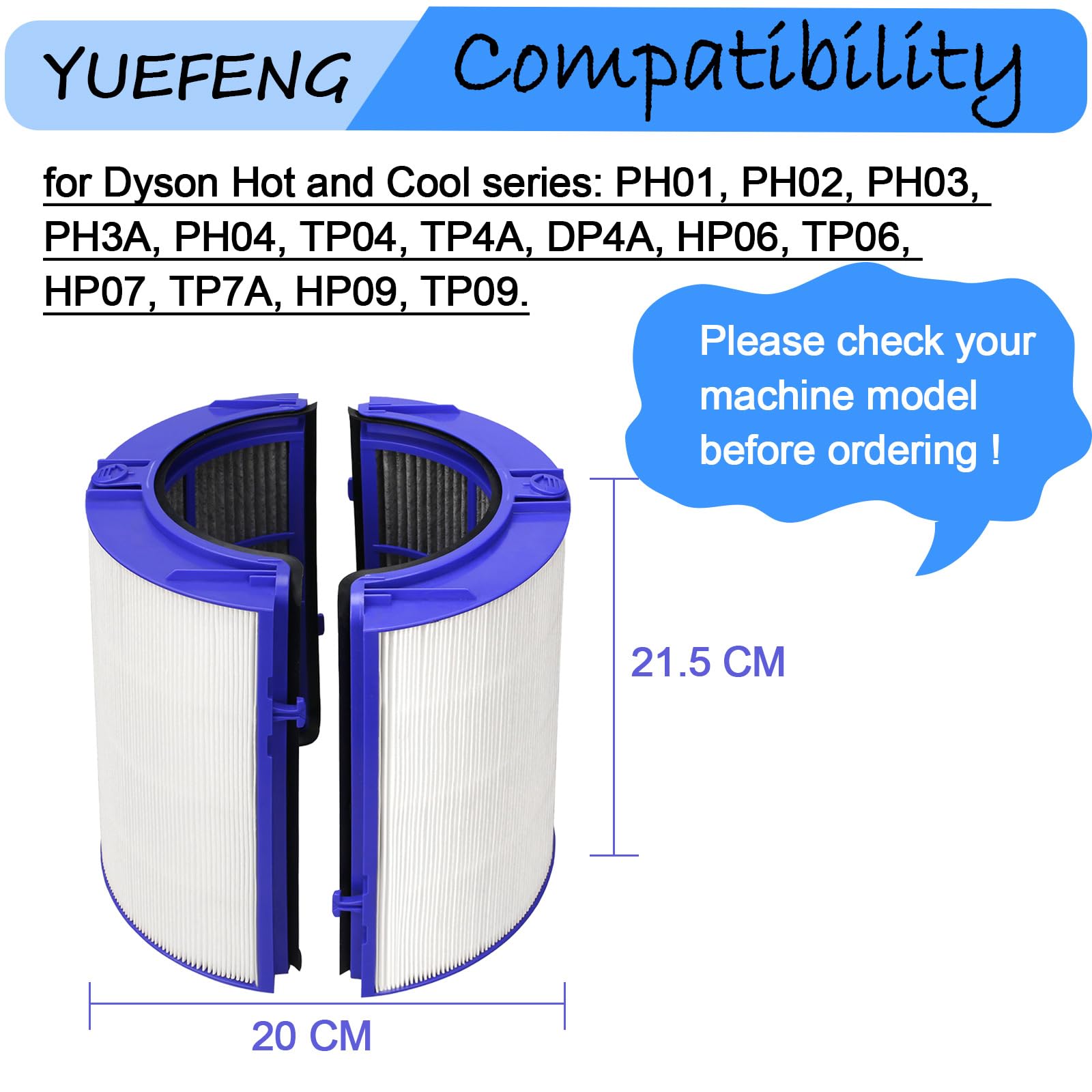 Tp06 Hepa Replacement Filter For Dyson Hp06 Tp06 Hp07 Tp07 Tp7A Hp09 Tp09 Hp09 Tp09 Ph01 Ph02 Ph03 Ph04 360 Combi Glass Purifyin