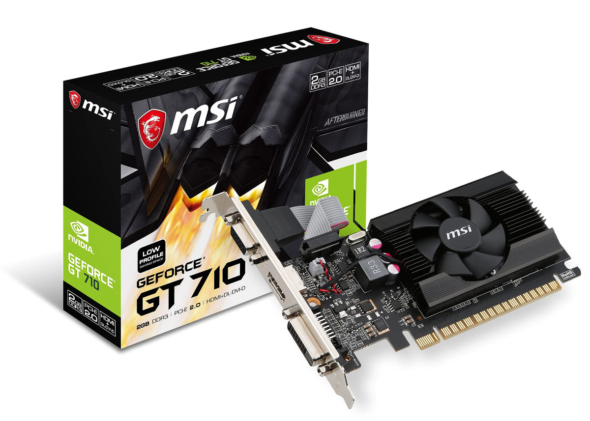 MSI GAMING GeForce GT 710 2GB GDRR3 64-bit HDCP Support DirectX 12 OpenGL 4.5 Heat Sink Low Profile Graphics Card (GT 710 2GD3H LP)