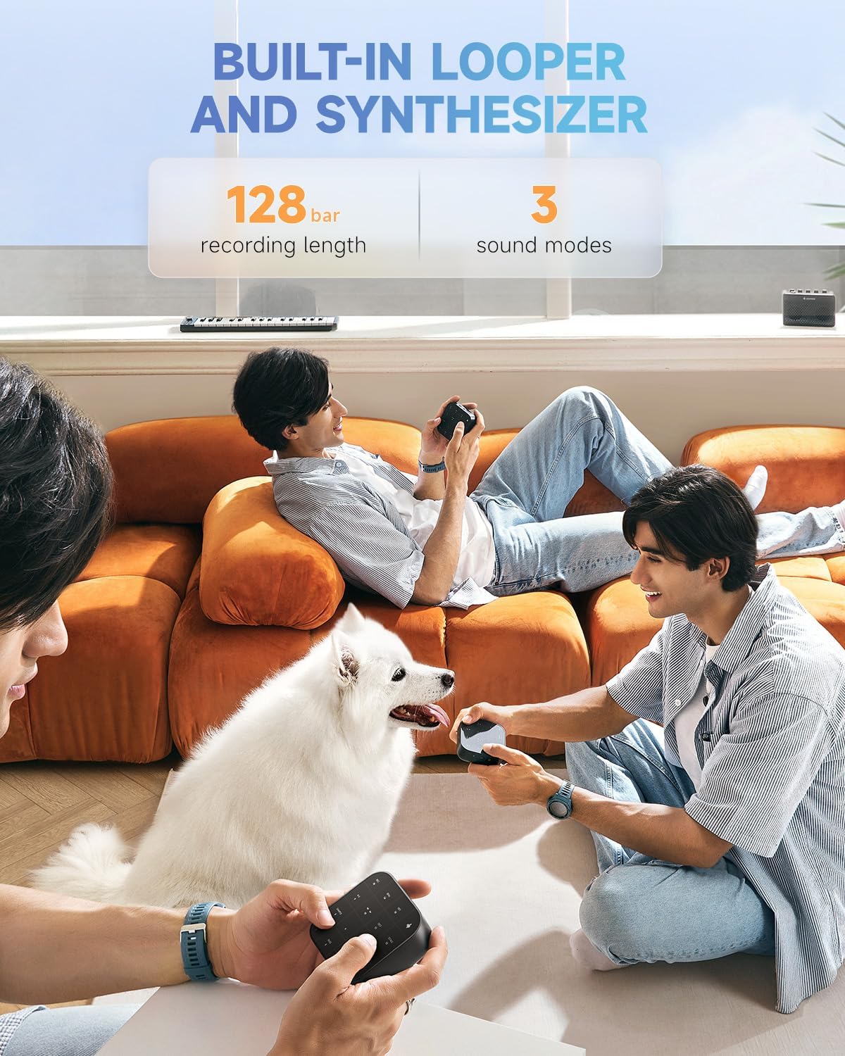 Donner Medo Bluetooth Midi Controller, Portable Groovebox | Chord, Sample, Lead, Bass, Drum | Built-In Looper And Synth | Ios, M