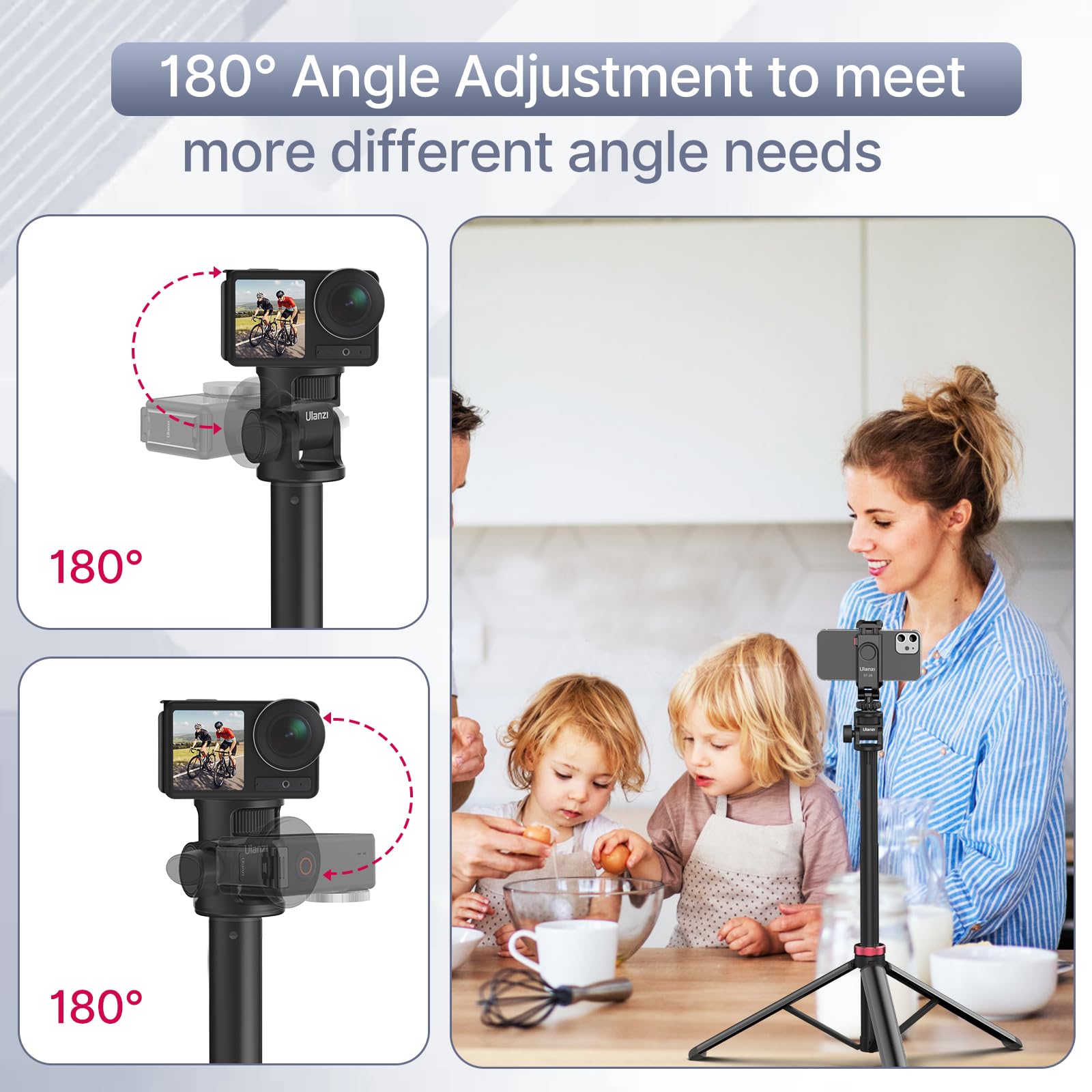 Ulanzi Mt-79 Extendable Tripod Aluminum, 81 Portable Adjustable Light Stand With 1/4 Screw, 360 Ball Head Camera Phone Tripod Fo