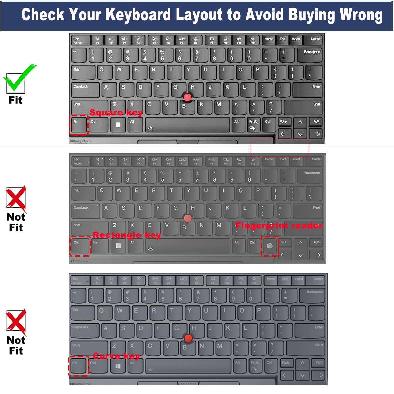 Keyboard Cover For 2024 2023 Lenovo Thinkpad X1 Carbon Gen 11/10 14'', Thinkpad T14 T14S L14 P14S Gen 4/Gen 3, Thinkpad X1 Yoga