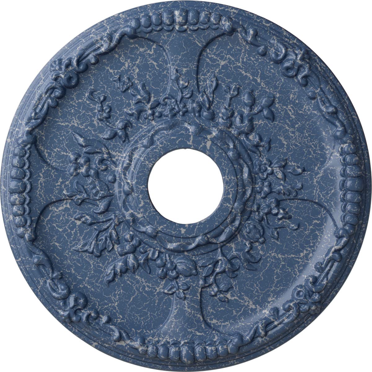 Ekena Millwork Cm18Seamc Antioch Ceiling Medallion, 18''Od X 3 1/2''Id X 1 3/8''P, Hand Painted Americana Crackle