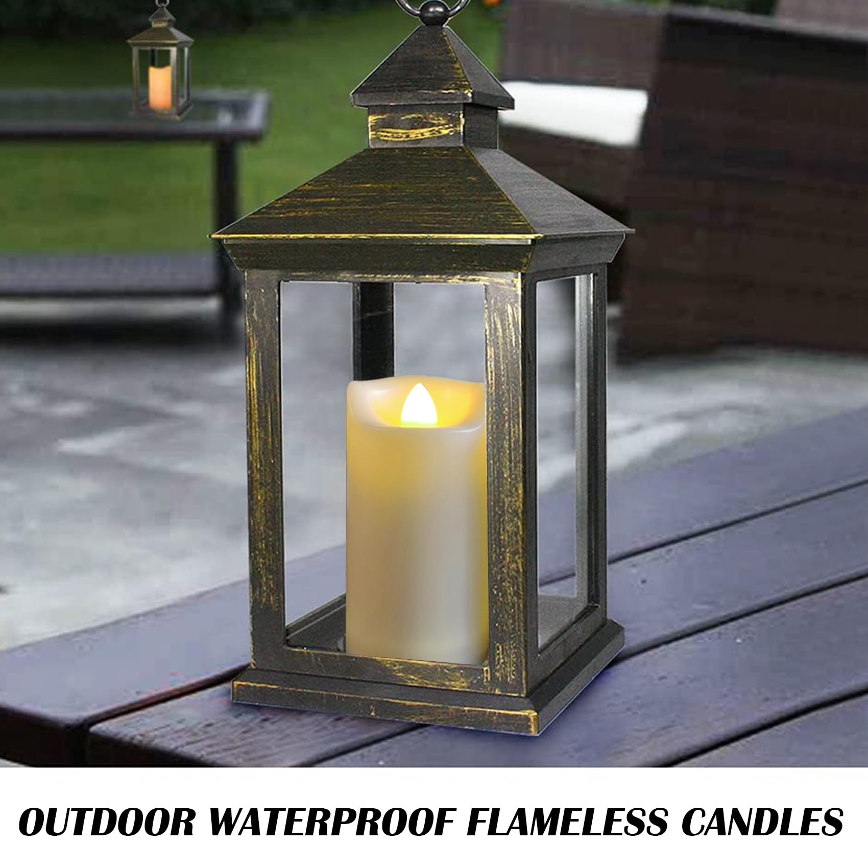4 Pack Led Battery Operated Candles 2''X4'' Plastic Flickering Flameless Candles With Timer Outdoor Waterproof Wedding Party Hal