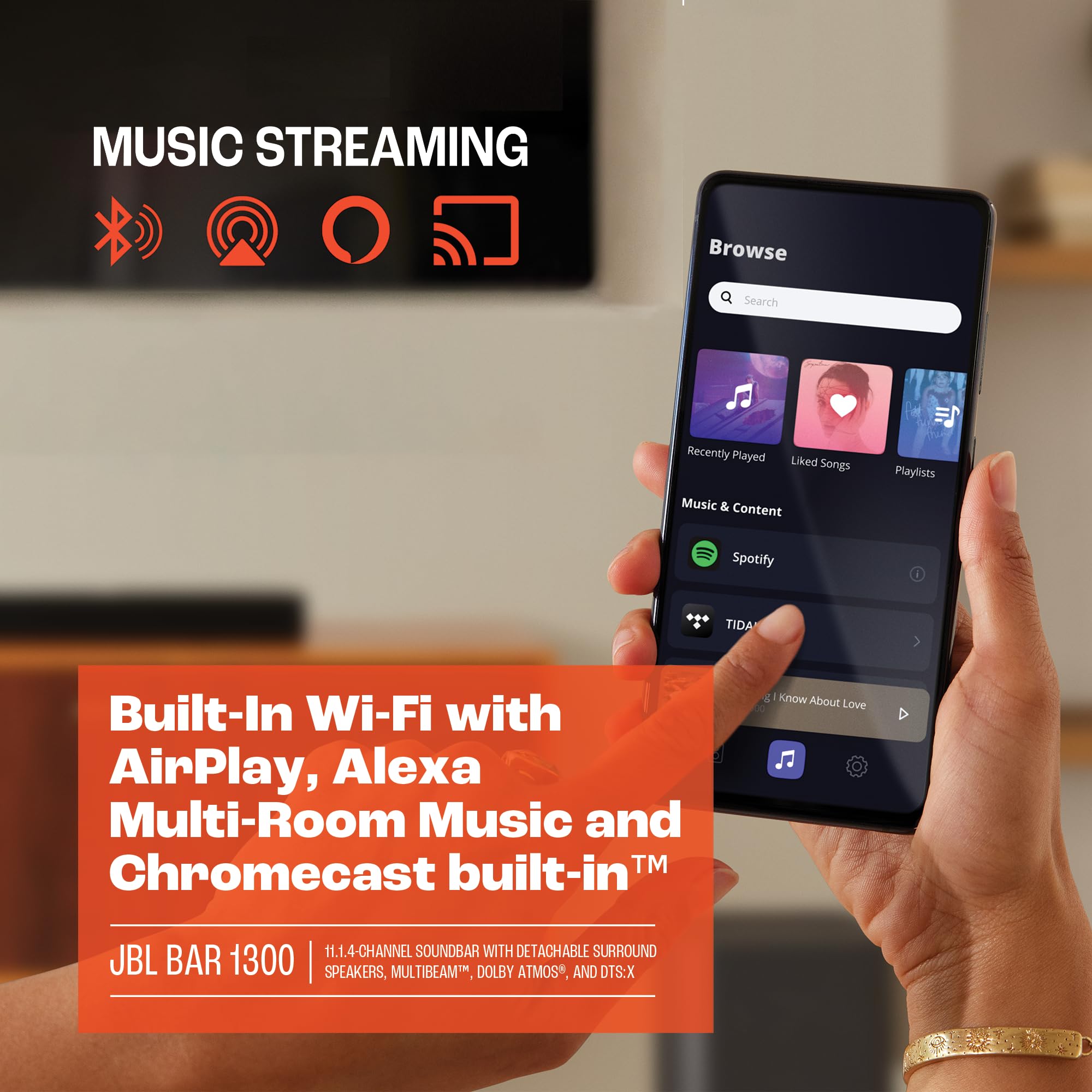 Jbl Bar 1300X: 11.1.4-Channel Soundbar With Detachable Surround Speakers, Multibeam, Dolby Atmos And Dts:X, Black