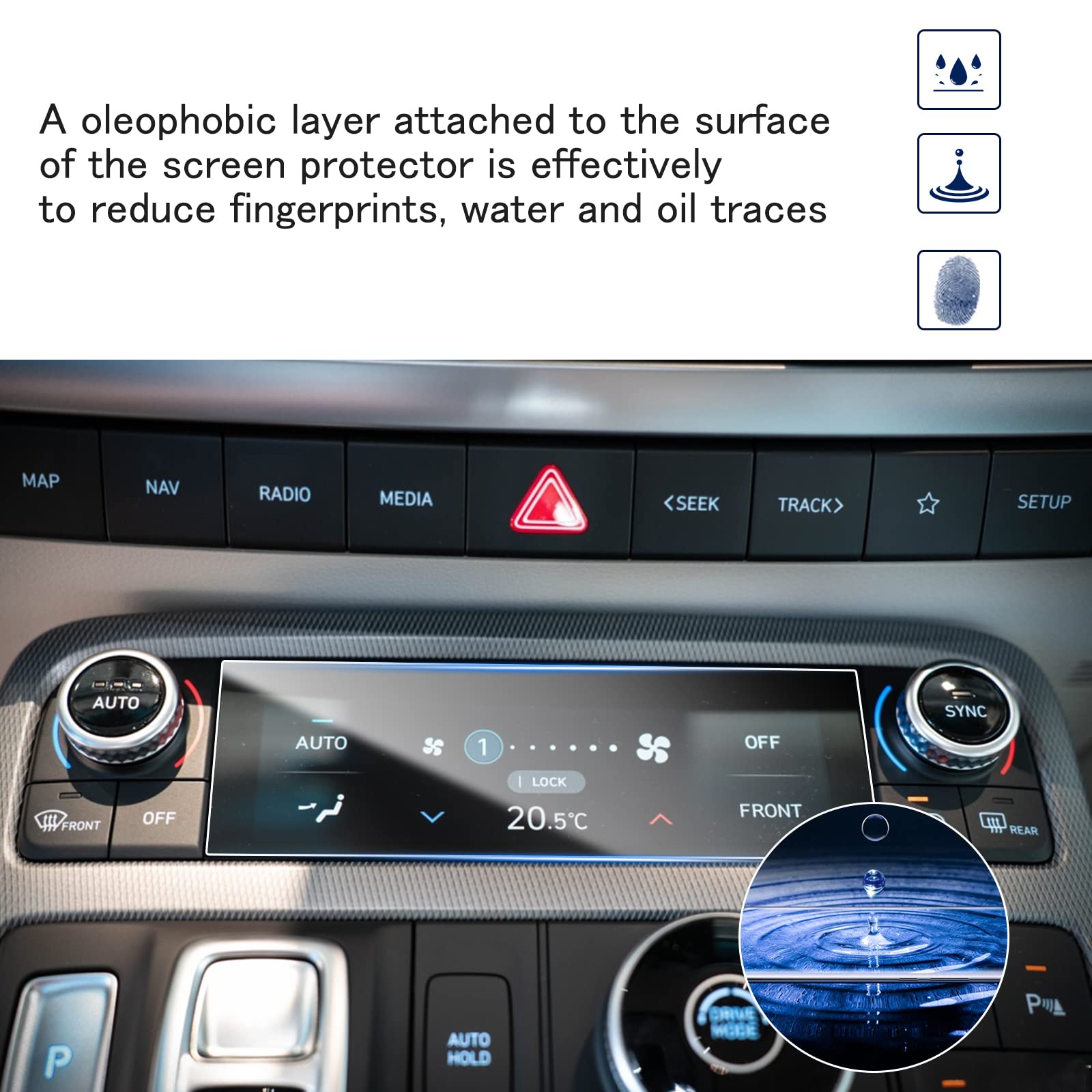 Shaohao For 2024 2025 Hyundai Palisade Screen Protector 2023 2024 2025 Palisade Calligraphy Touch Screen&Dashboard Screen&Center Ac Screen &Rear Ac Screen Protector Palisade 2024 2025 Accessories 7Pcs