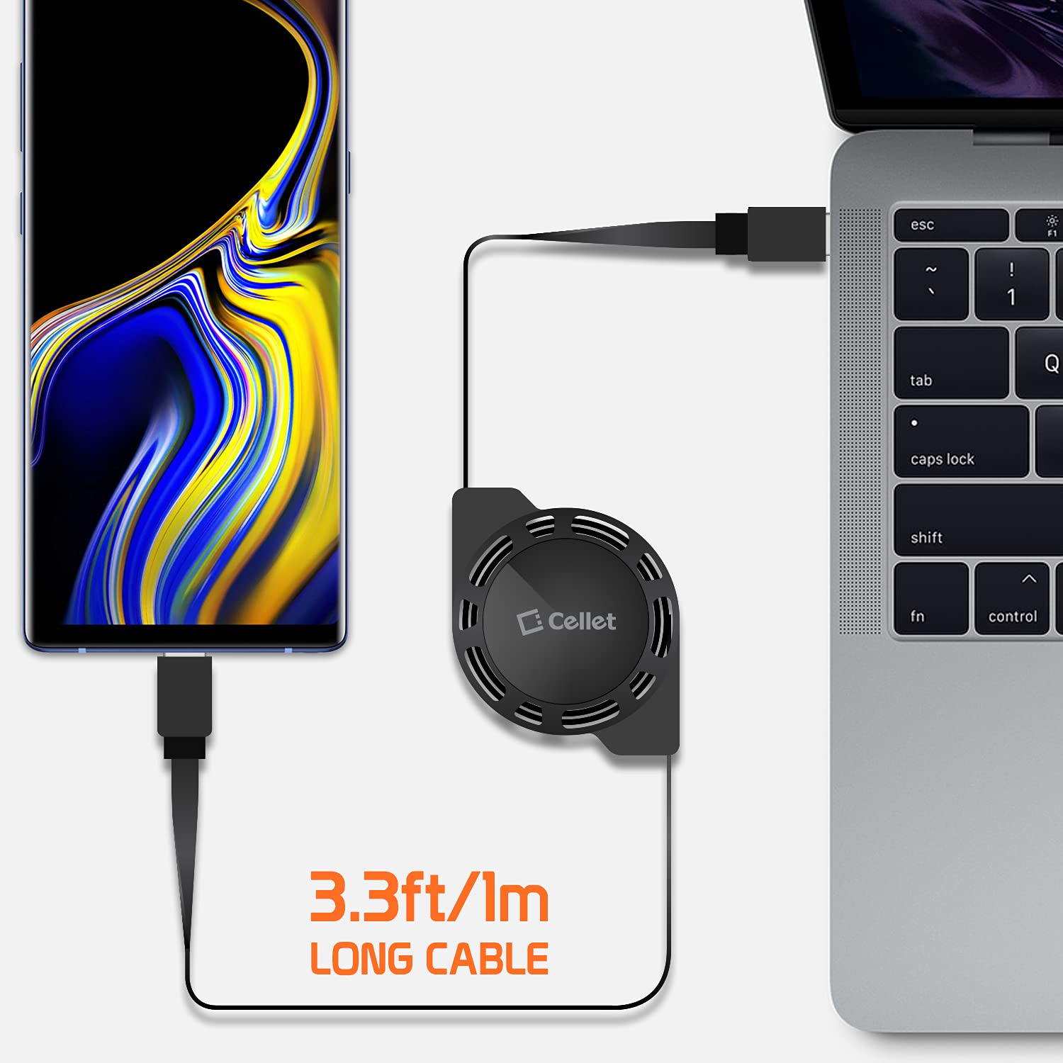 Retractable Usb-C Cable, Type-C 3 Feet Charging Cable Compatible To Iphone 15 Pro Max, Ipad Pro Air Mini, Samsung Galaxy Smartph