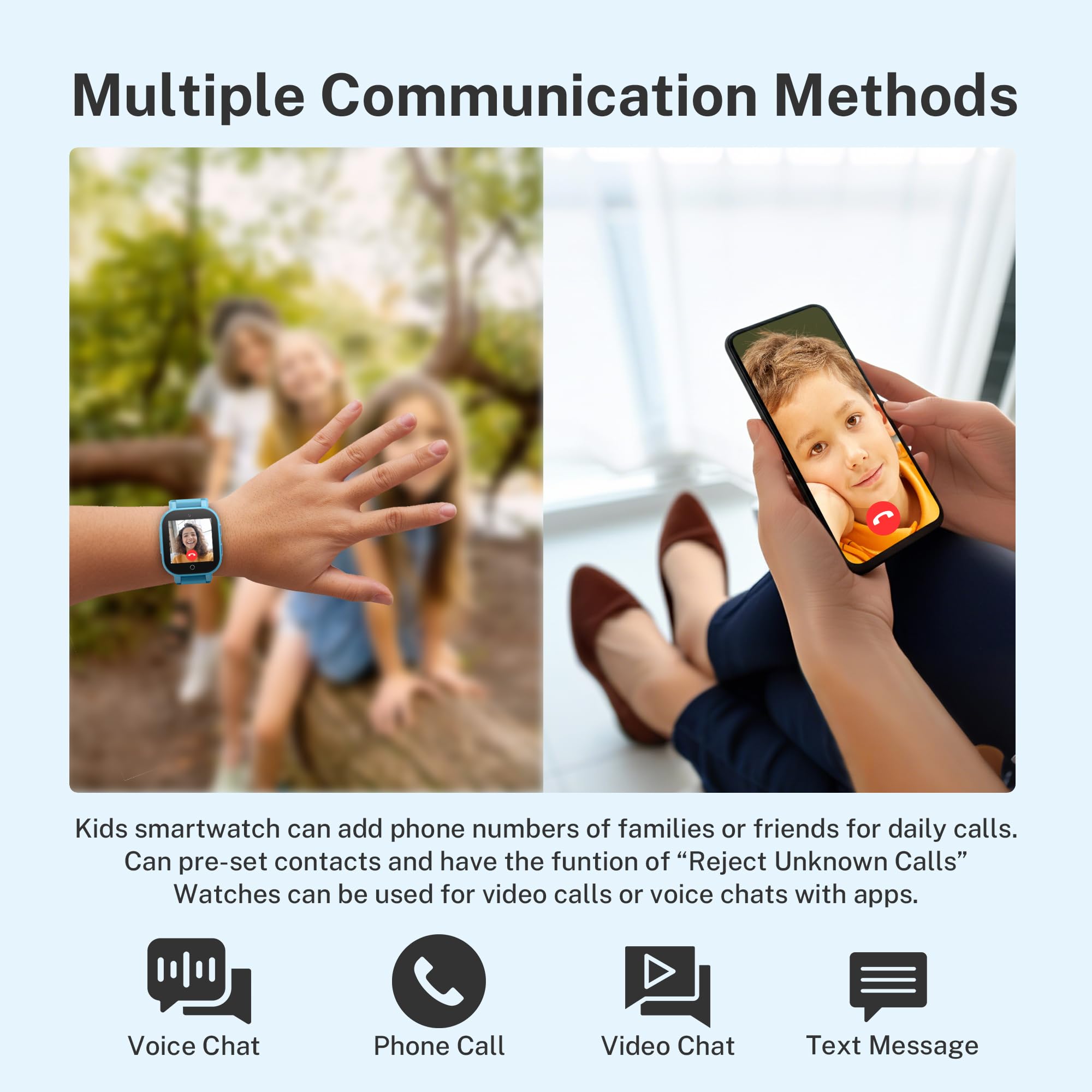 4G Kids Smart Watch Boys With Gps Tracker & Video Calling Kids Texting Watch Age 5-12, 12/24 Hr Sos Call Voice Chat Alarm Clock